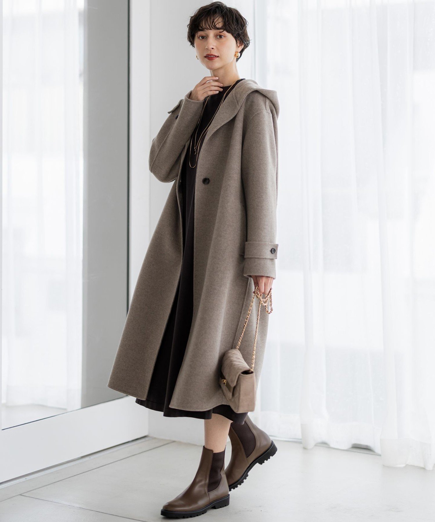 23区｜【滝沢眞規子さん着用/VERY掲載】MANTECOPureリバー フード