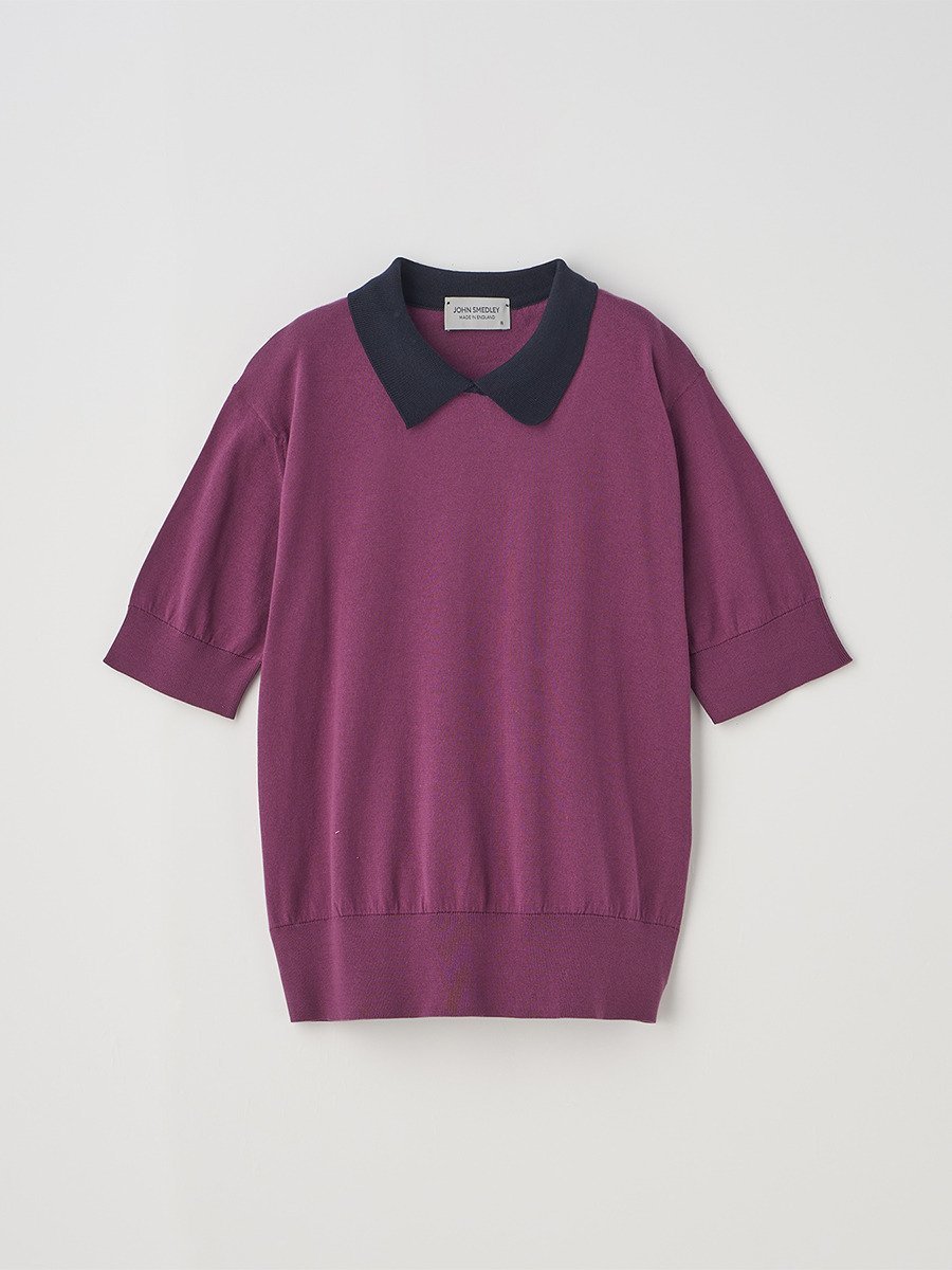 JOHN SMEDLEY｜半袖バイカラーコットンニットポロシャツ | S4485 | 30G