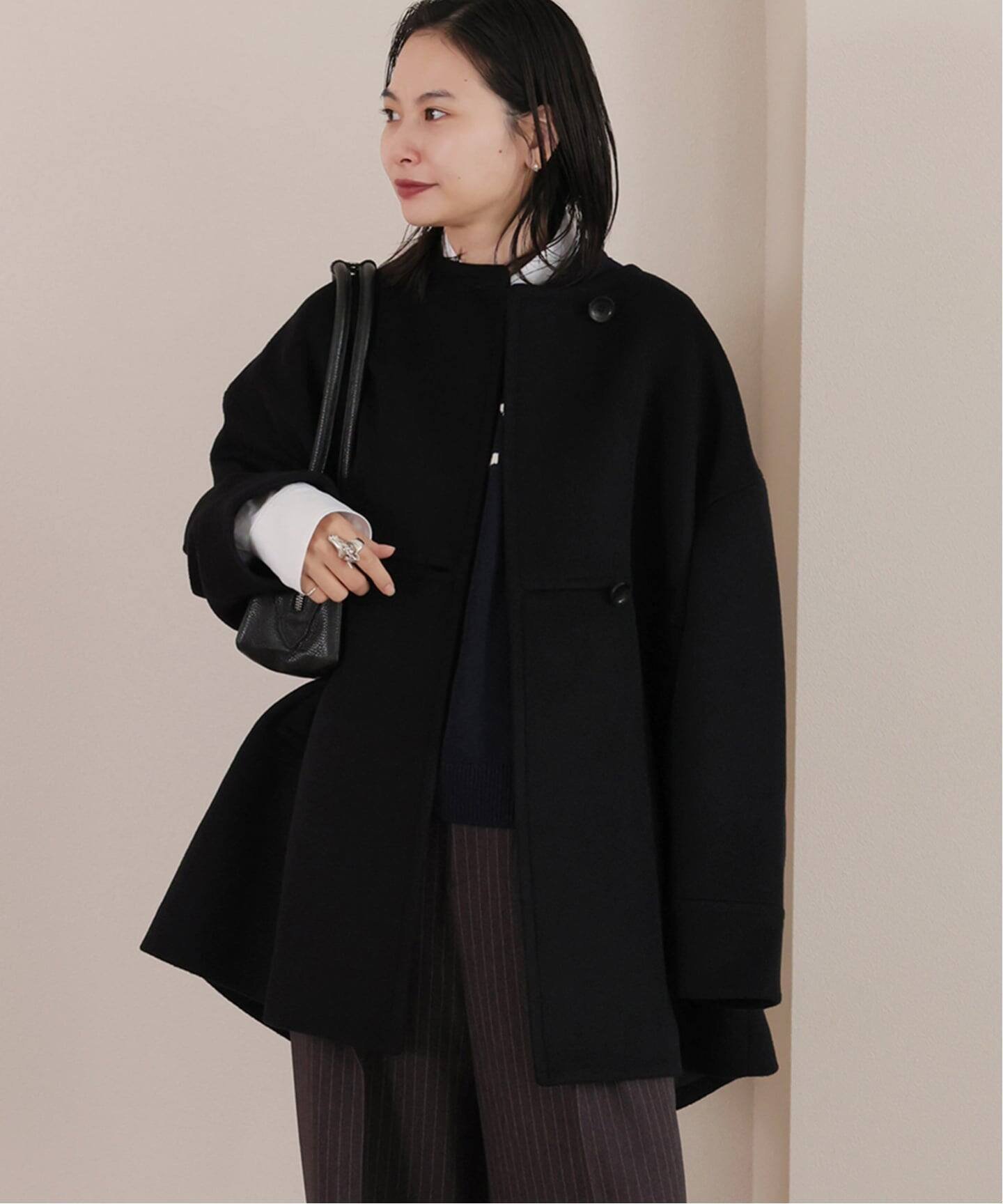 JOURNAL STANDARD｜スーパー140ビーバーノーカラーミドルコート