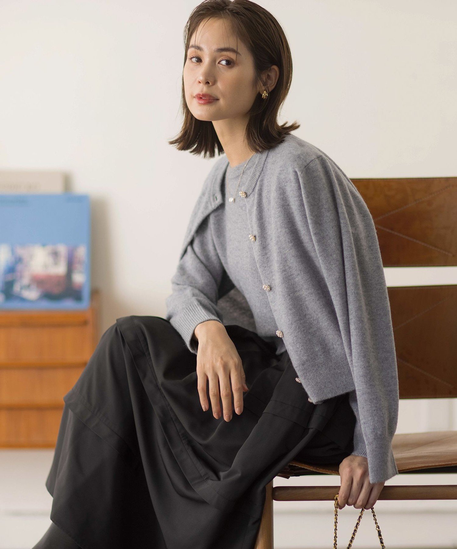 組曲｜【アンサンブル対応可】ピュアカシミヤ ビジューカーディガン