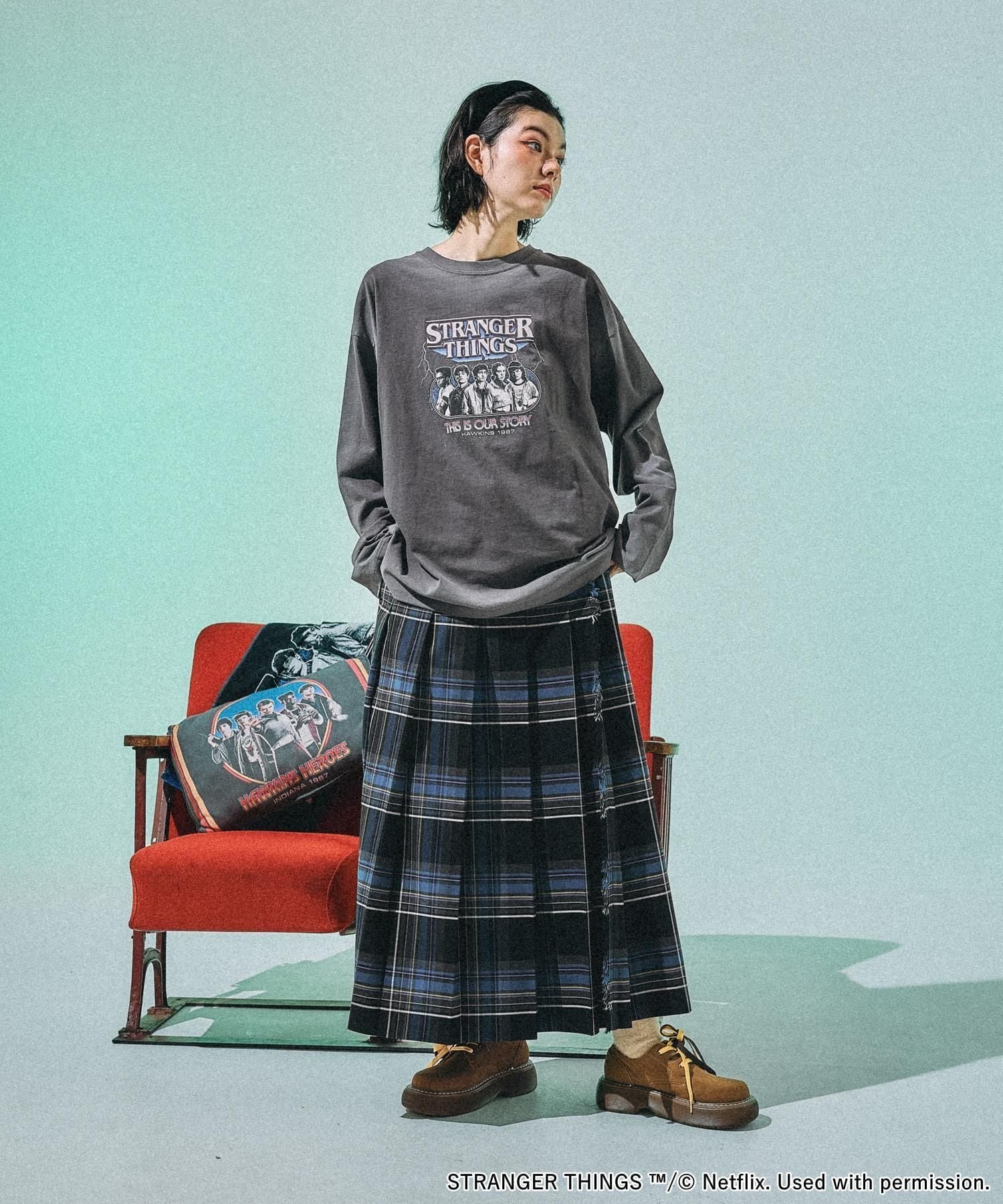 niko and ｜【STRANGER THINGS】コラボ スプレーアソートロングT