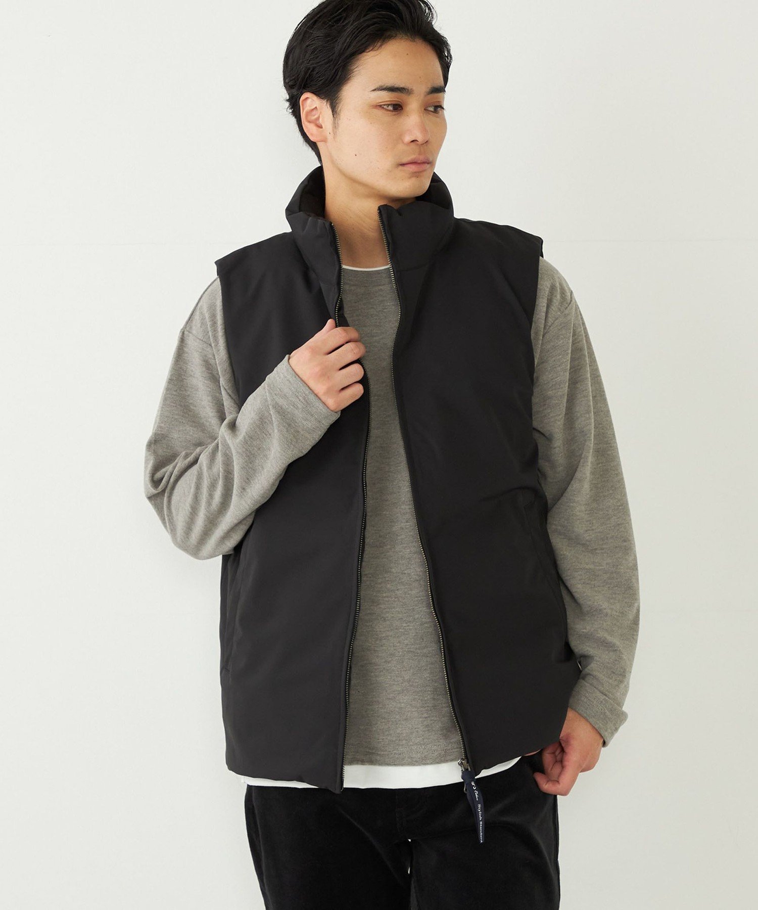 ナゴンスタンス 中綿ベスト vest｜S｜Black｜jacket｜någonstans official online store | ナゴ