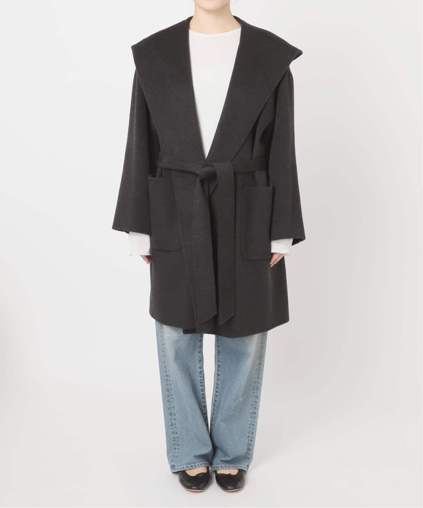 FRAMeWORK｜SUPER160'sフーディショートコート | Rakuten Fashion(楽天