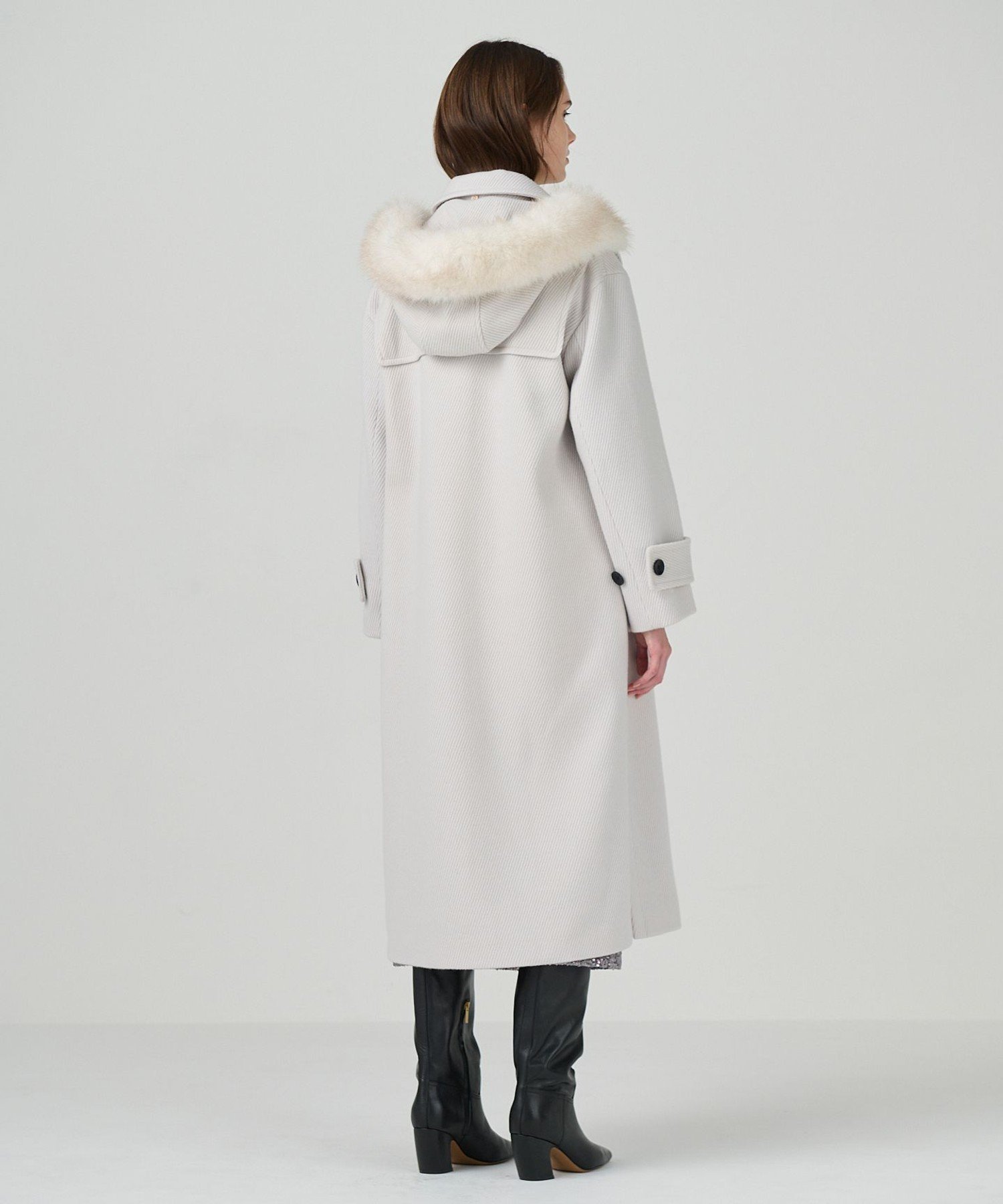 美品 グレースコンチネンタル ダッフルコート ロング ヘリンボーン