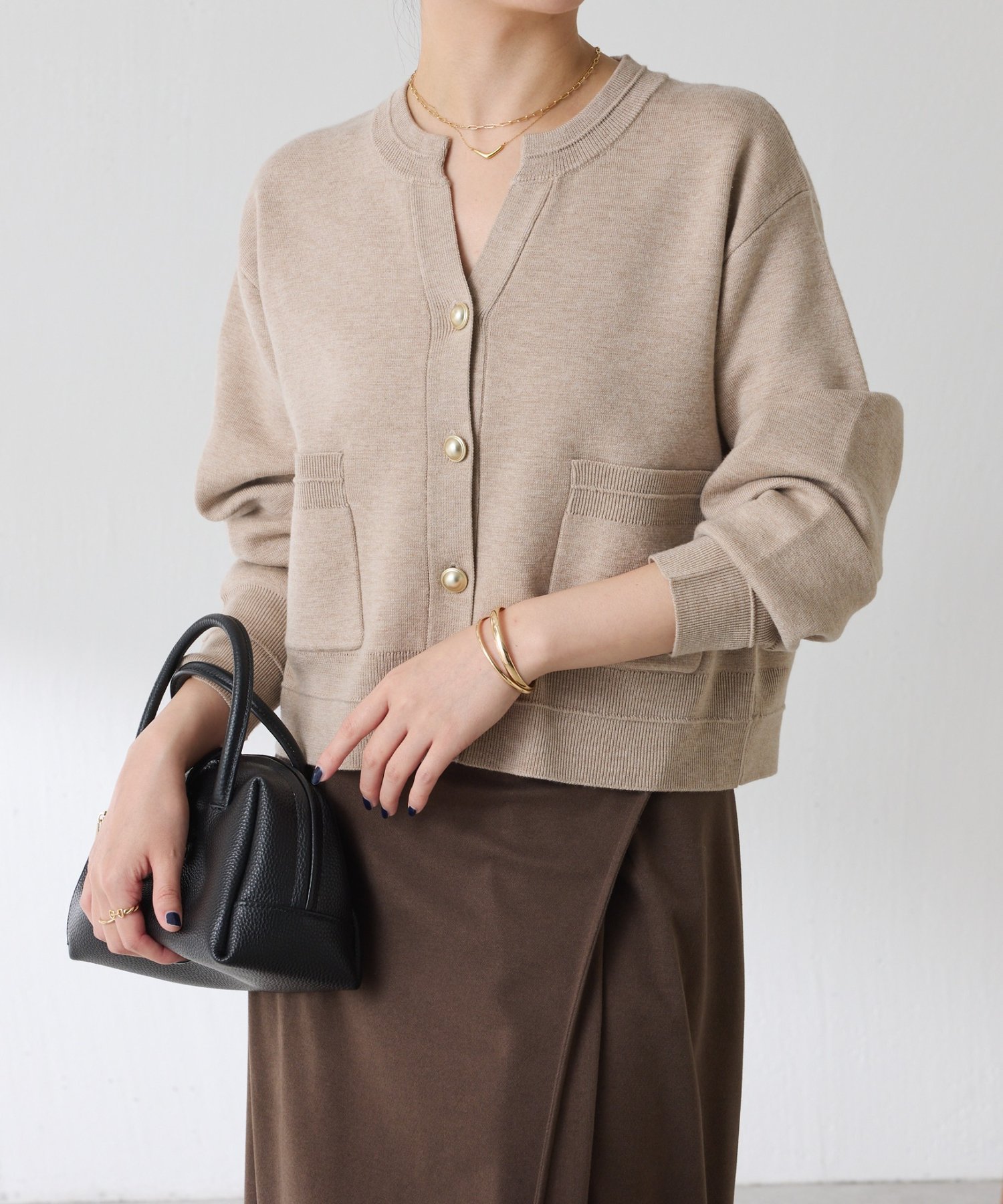 COLLAGE GALLARDAGALANTE｜スキッパースウェットライクカーディガン