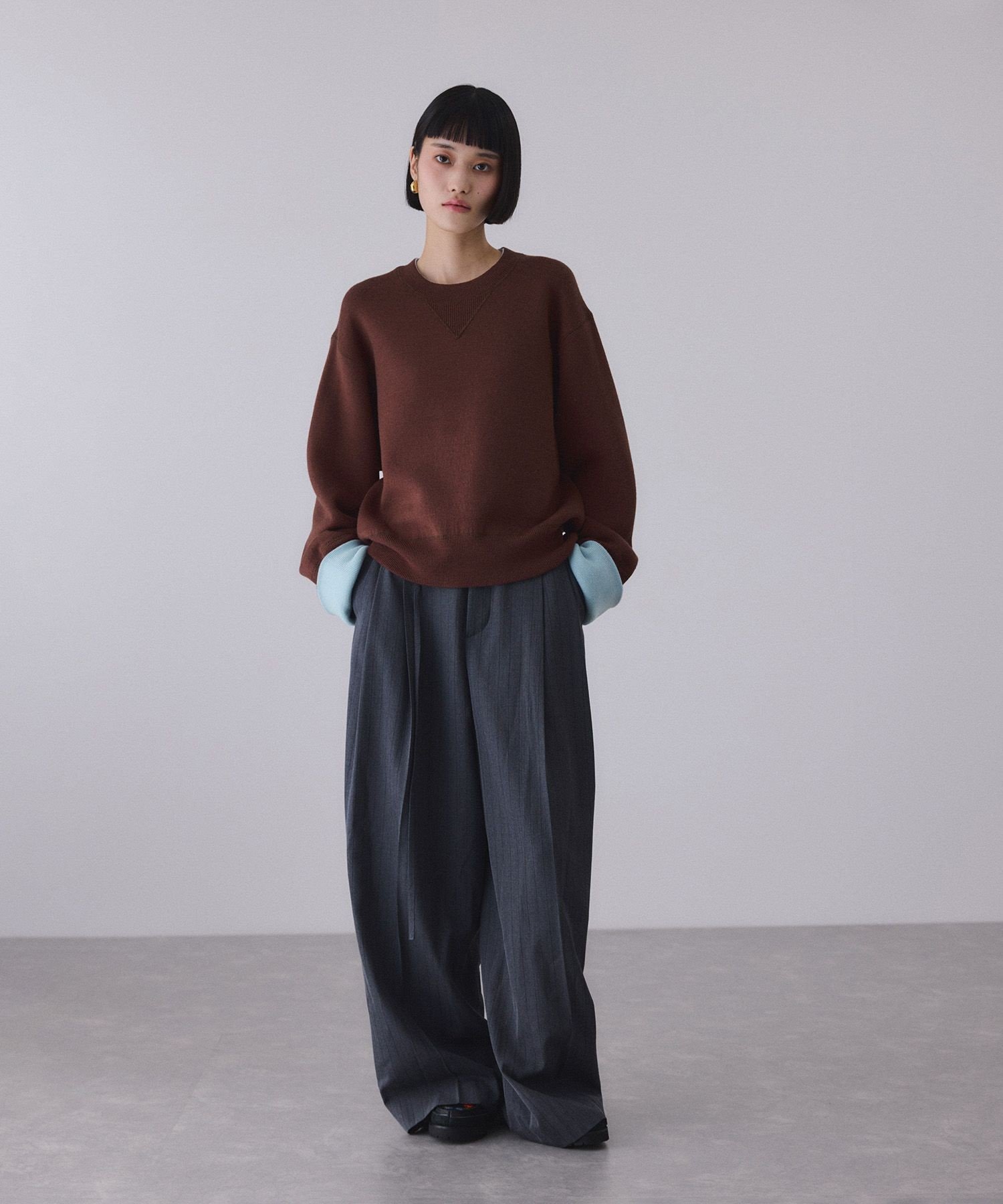 ADAM ET ROPE'｜バイカラーリバーシブルニットプルオーバー | Rakuten