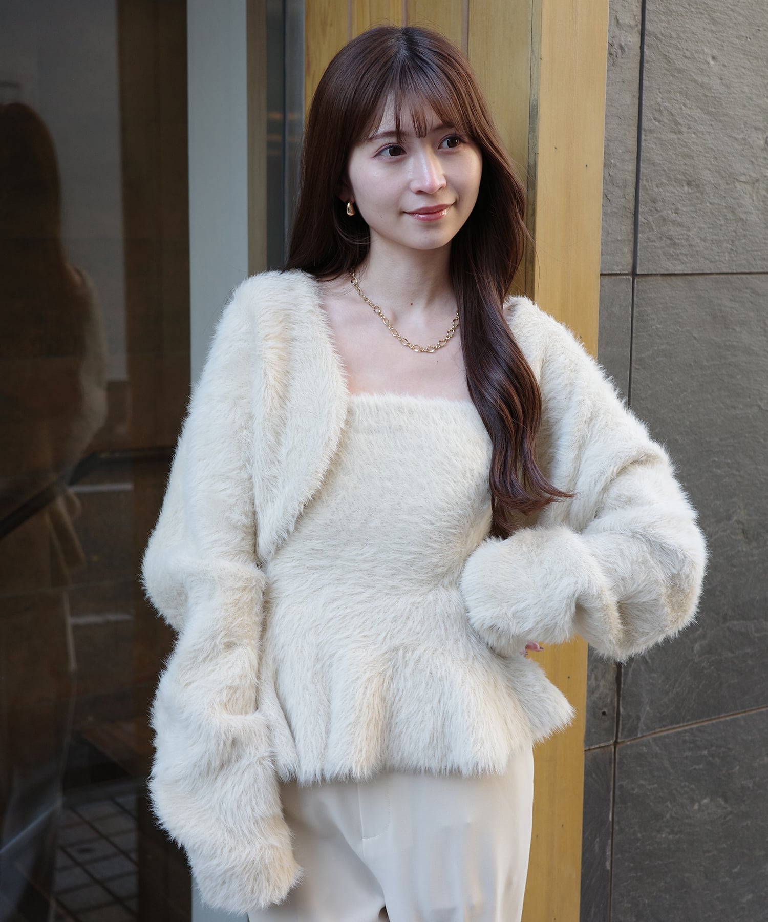 EIMY ISTOIRE｜フェザーペプラムニットカーディガンセット | Rakuten