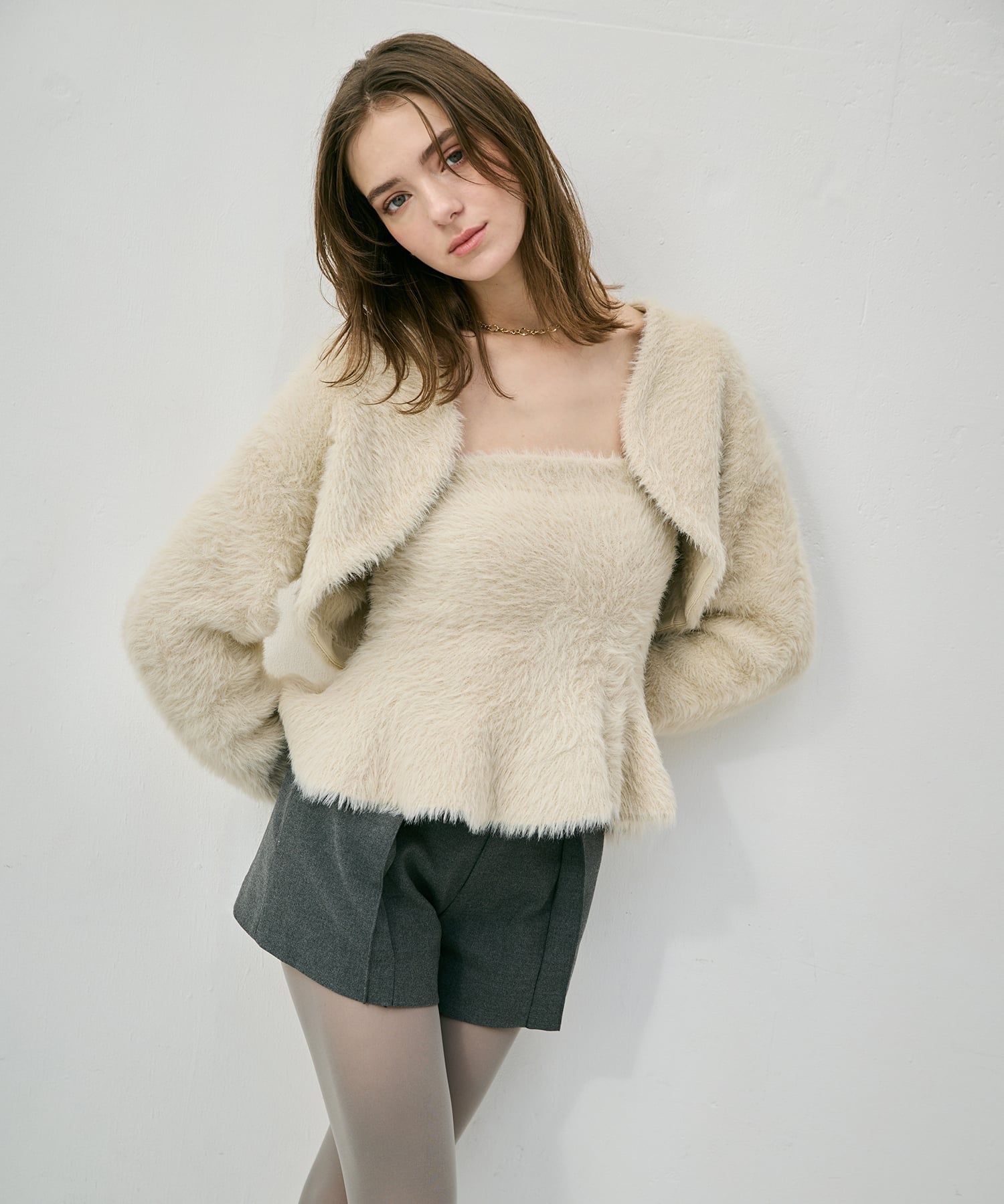 EIMY ISTOIRE｜フェザーペプラムニットカーディガンセット | Rakuten