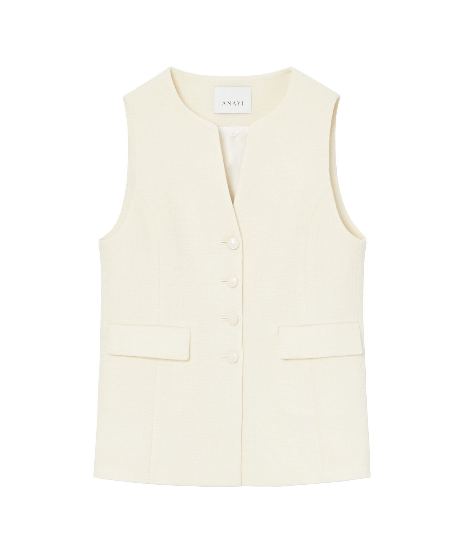 ANAYI｜【セットアップ対応商品】ワッフルツイードペプラムジレ