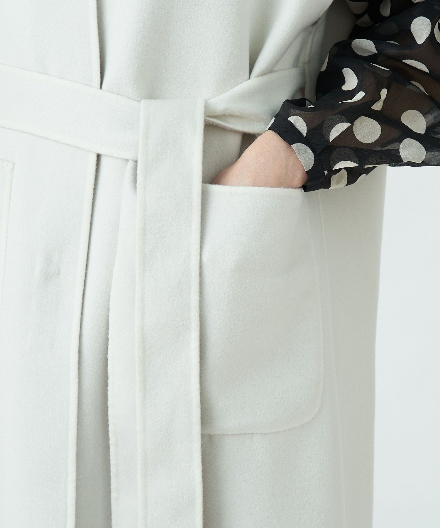 TOMORROWLAND｜ウールカシミヤライトリバー ベルテッドロングジレ