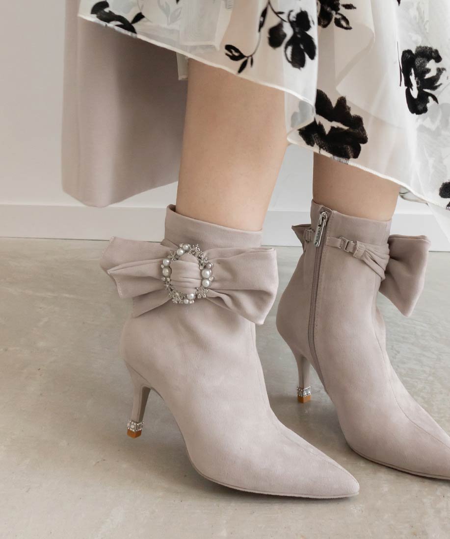 RANDA｜2WAY ビジュー*リボン ショートブーツ | Rakuten Fashion(楽天