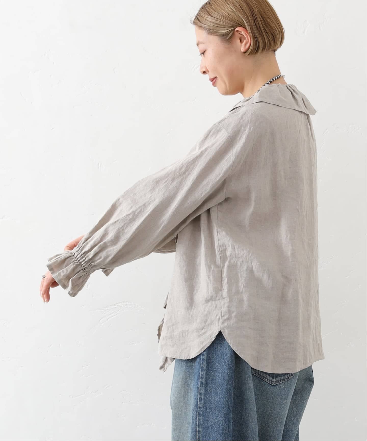 journal standard luxe｜《予約》フレンチリネン フリルパフブラウス