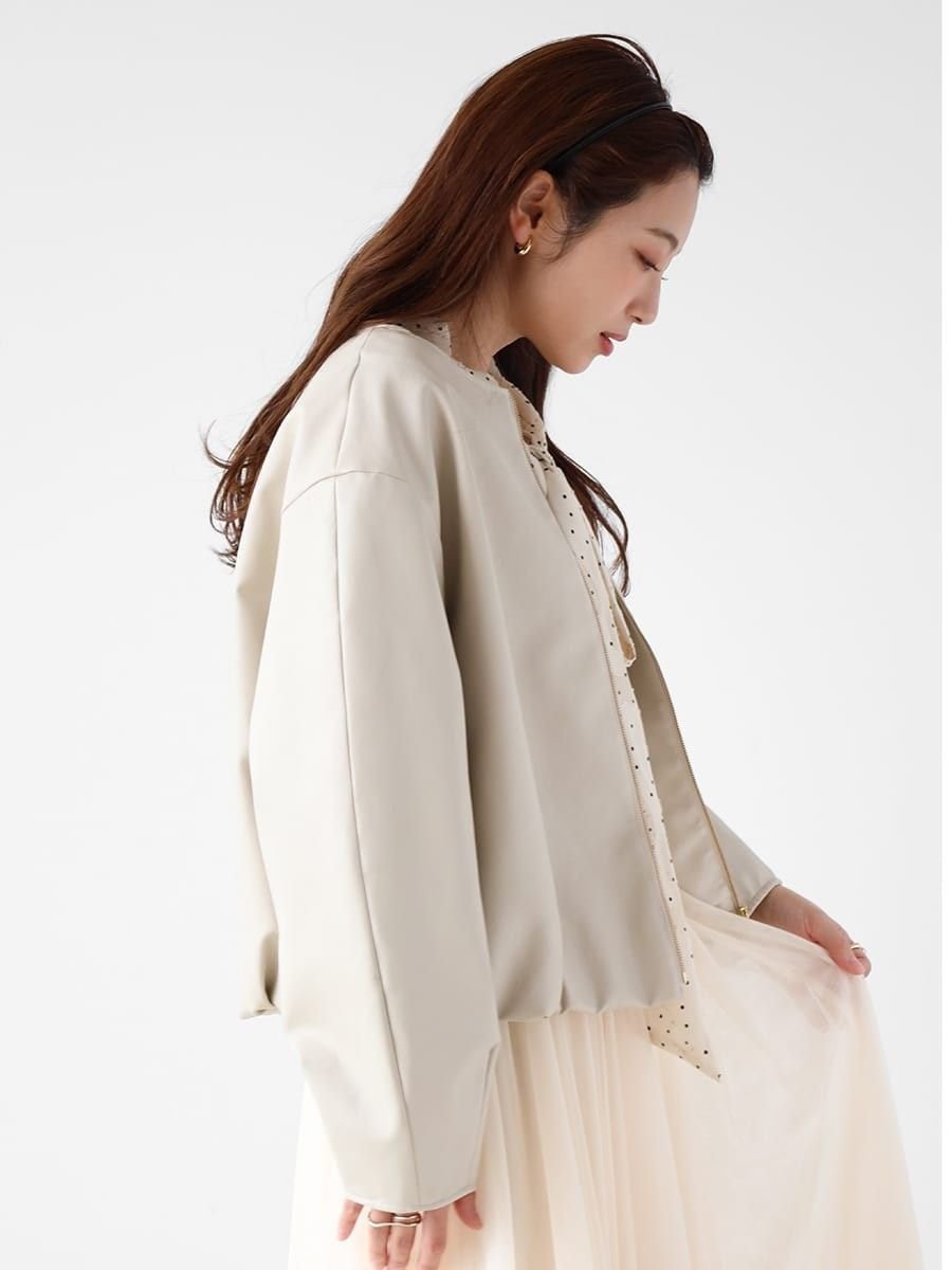 Vin｜バルーンヘムフェイクレザージャケット | Rakuten Fashion(楽天