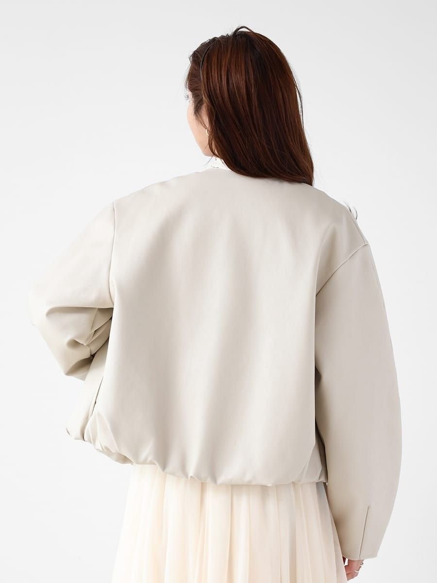 Vin｜バルーンヘムフェイクレザージャケット | Rakuten Fashion(楽天