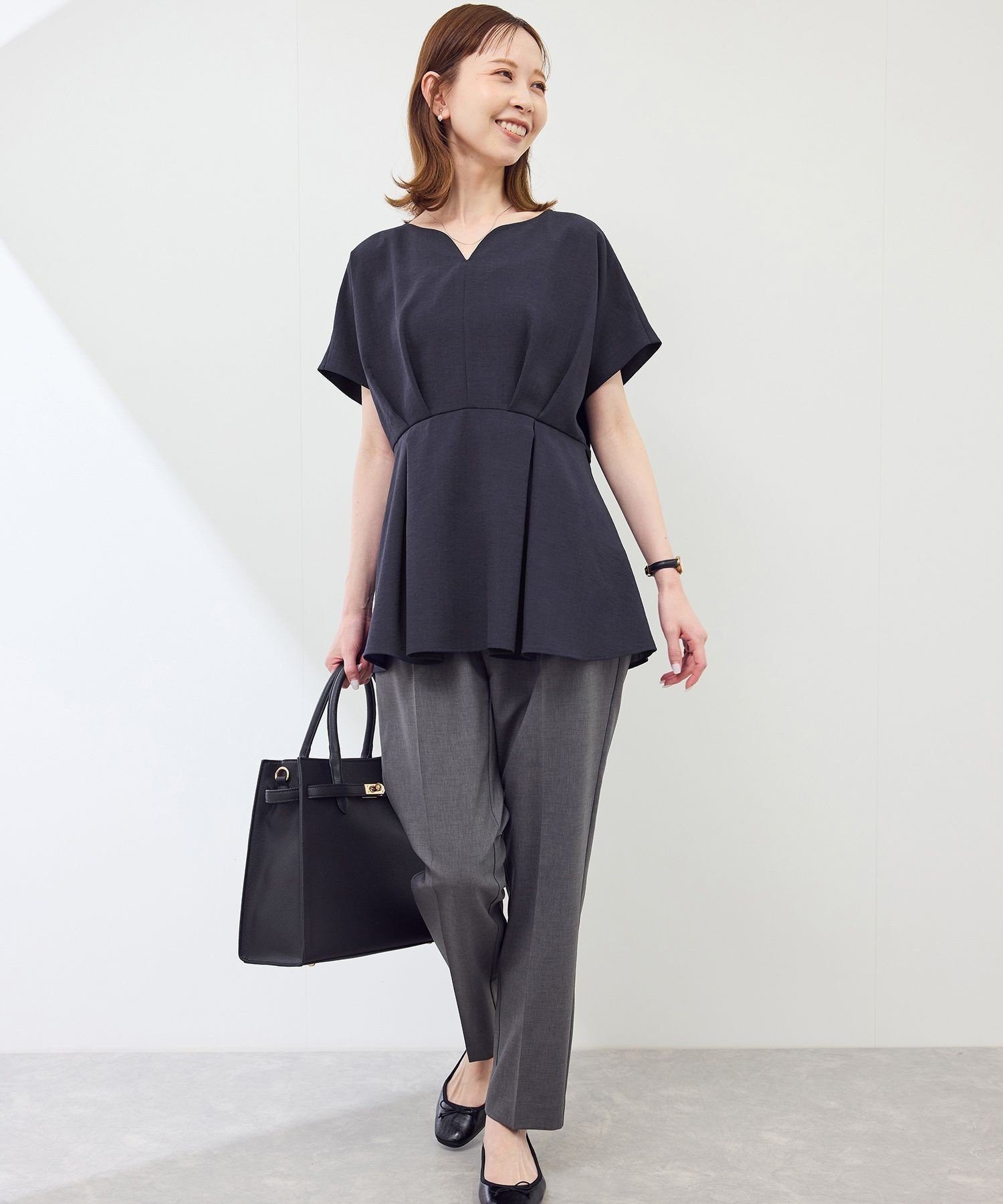 ROPE' PICNIC｜【接触冷感】ハートネックペプラムブラウス | Rakuten