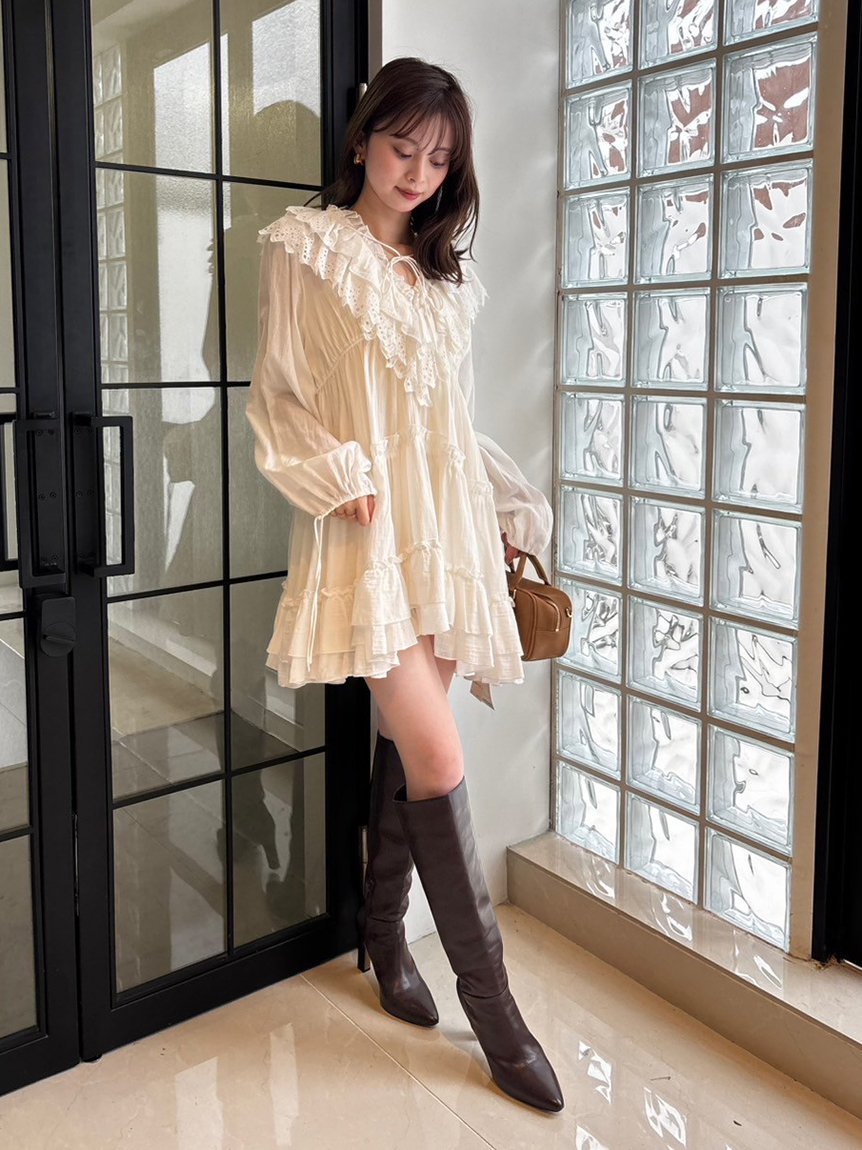 SNIDEL｜コットンレースBOHOチュニック | Rakuten Fashion(楽天