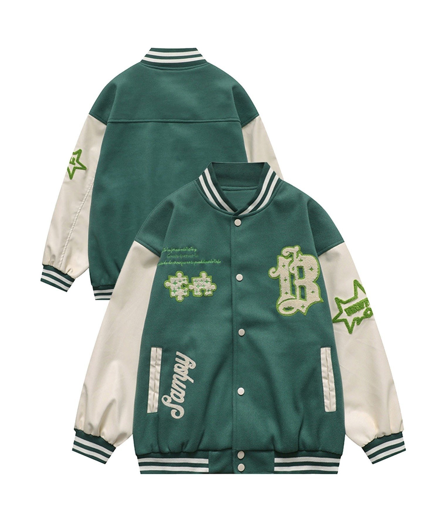 aimoha｜HOOK/(U)ユニセックスアメカジワッペン刺繍スタジャン