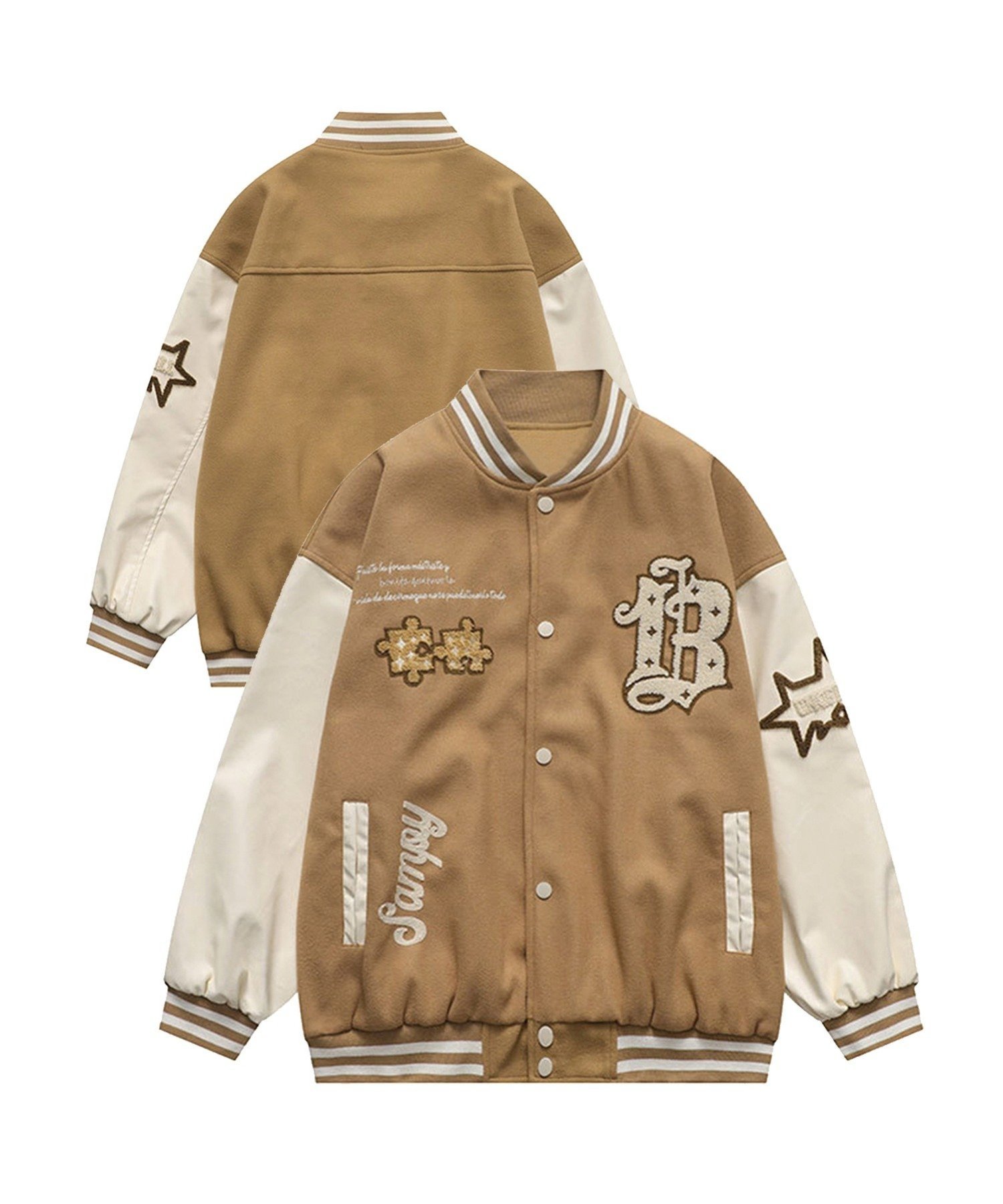 aimoha｜HOOK/(U)ユニセックスアメカジワッペン刺繍スタジャン