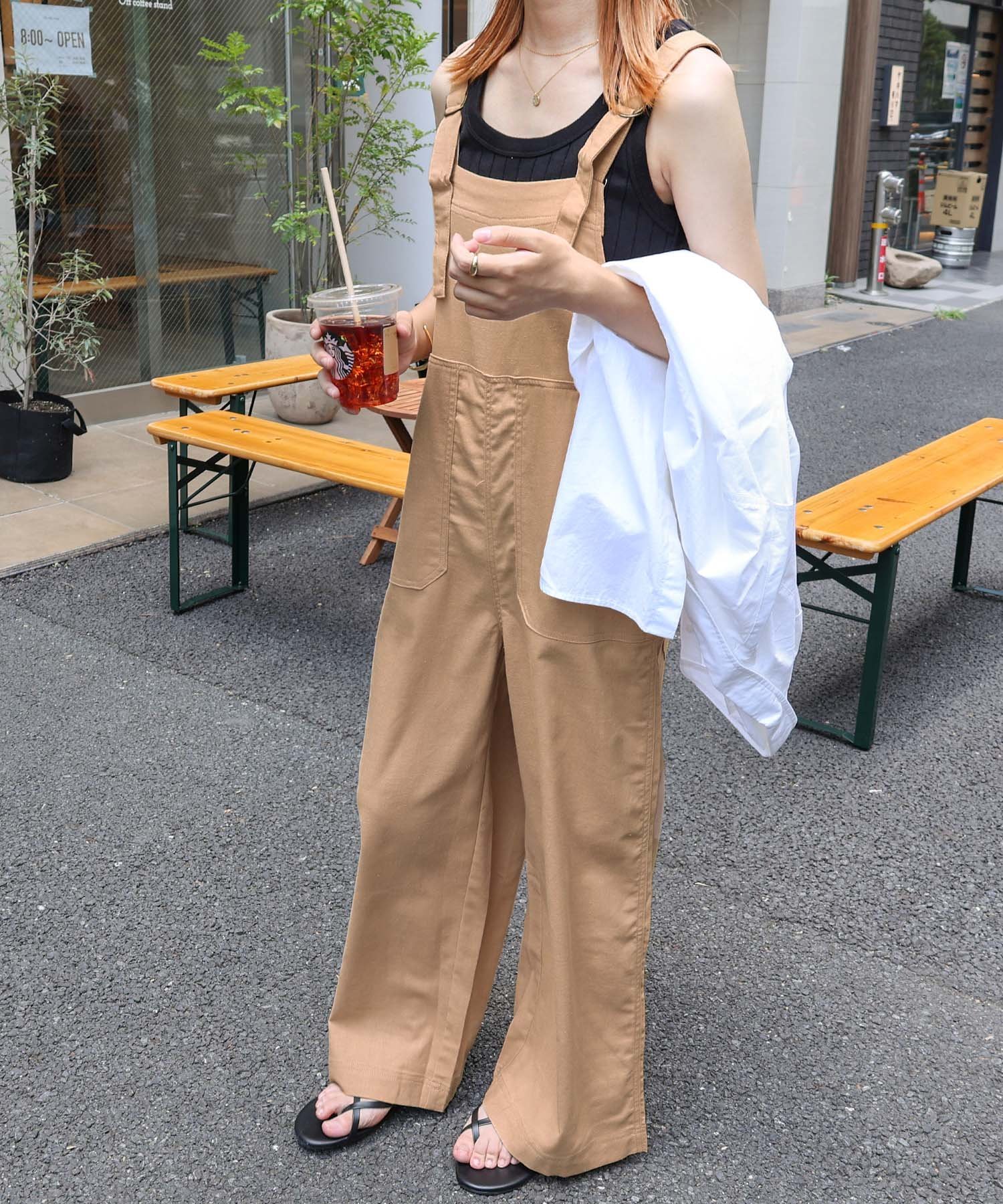 andme｜リネン混 ワイド ベイカー サロペット | Rakuten Fashion(楽天