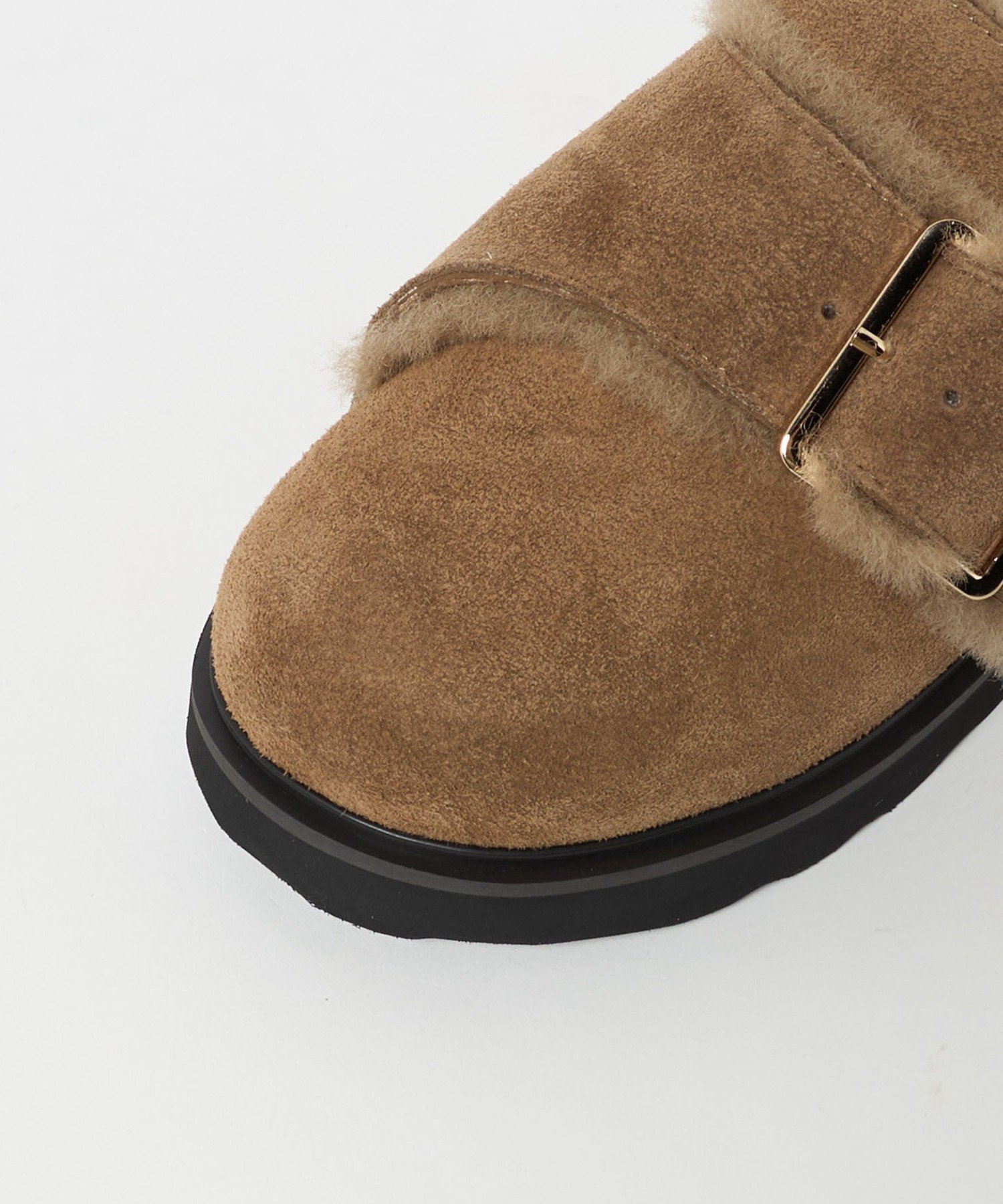 本日限定価格　未使用に近い　MOHI スエードビックベルト　ボストンサンダル38 セール】＜MOHI＞スエード ビッグベルト ボストンサンダル