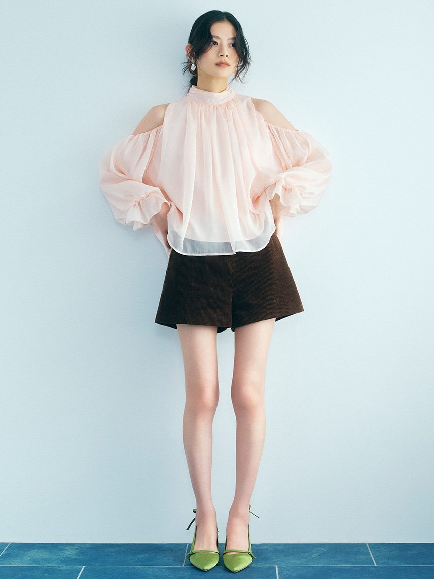 LILY BROWN｜【WEB限定カラー】ドレープボウタイシフォンブラウス