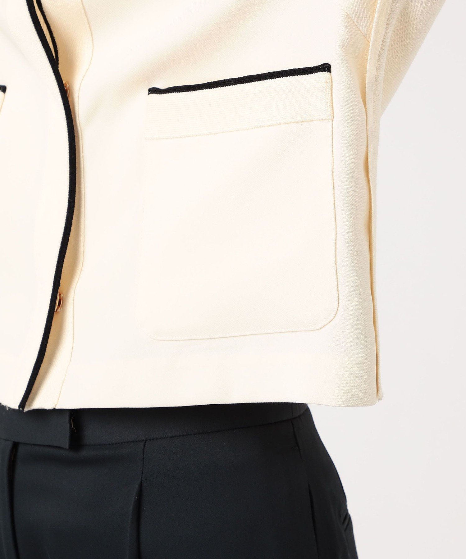 TOMORROWLAND｜ニットコンビダブルクロス クルーネックジャケット