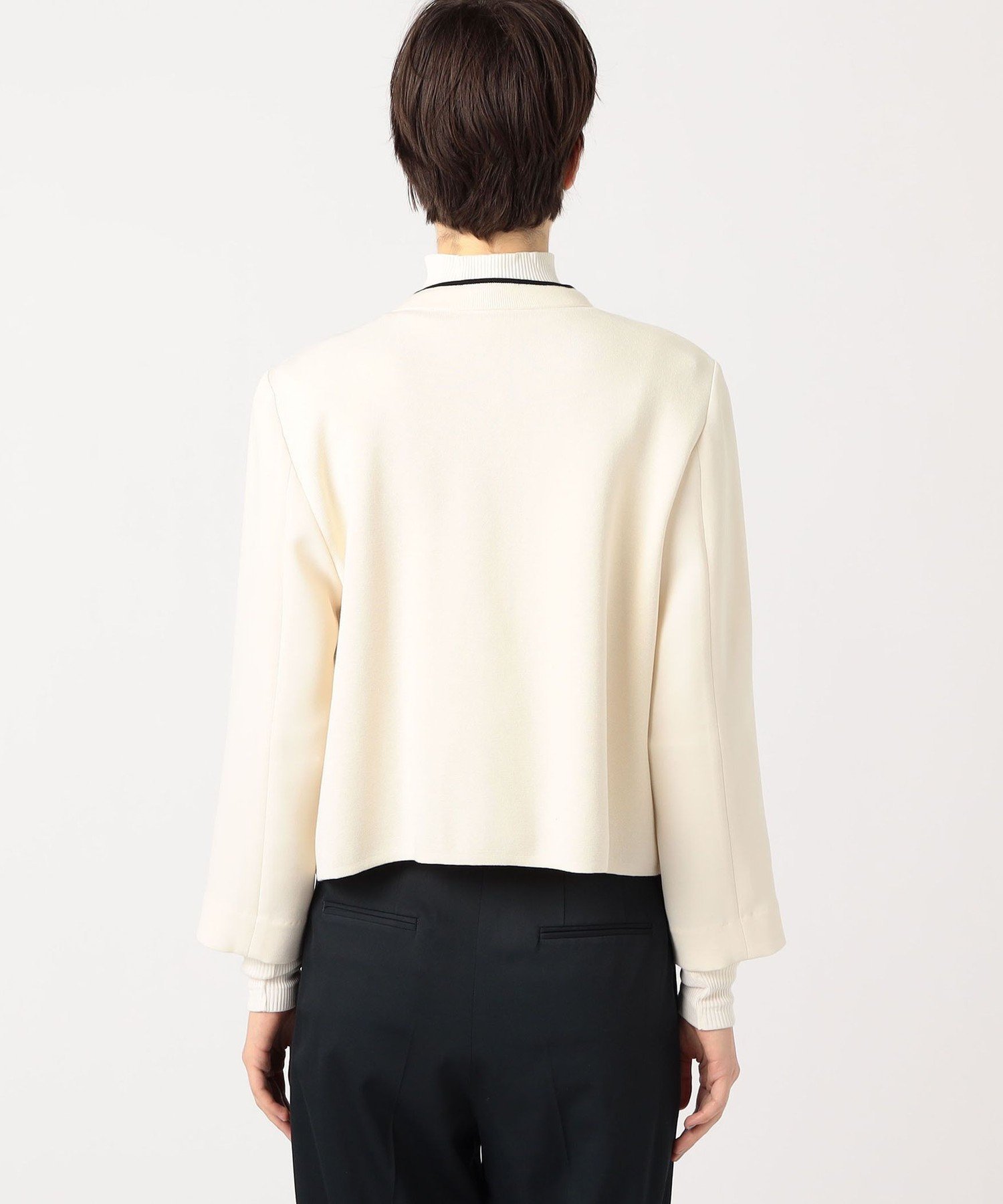 TOMORROWLAND｜ニットコンビダブルクロス クルーネックジャケット