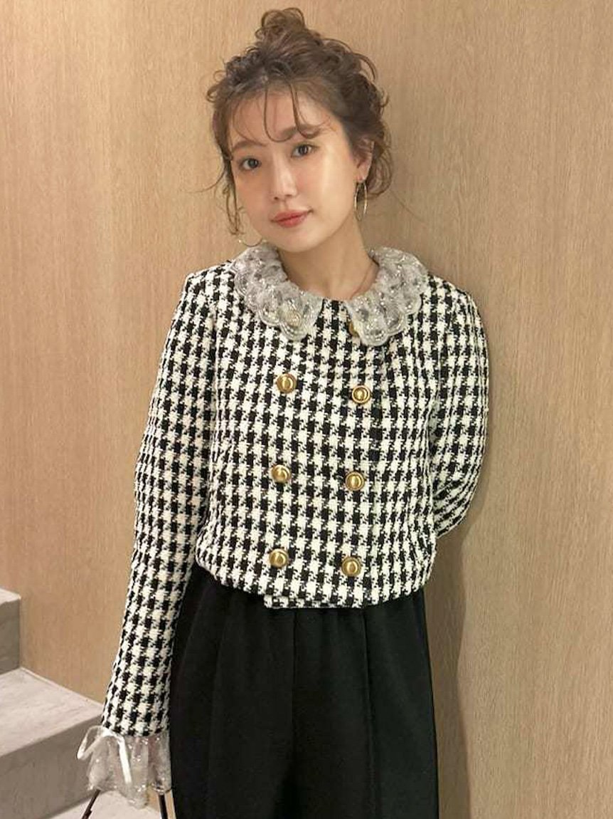 LILY BROWN｜[L.B CANDY STOCK]スカラップビジューアタッチド