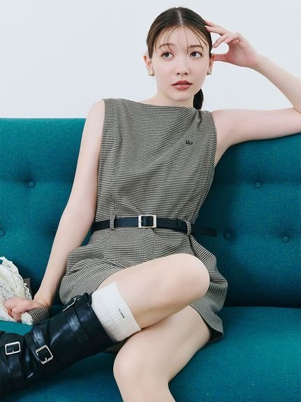 LILY BROWN｜ベルト付きミニロンパース | Rakuten Fashion(楽天