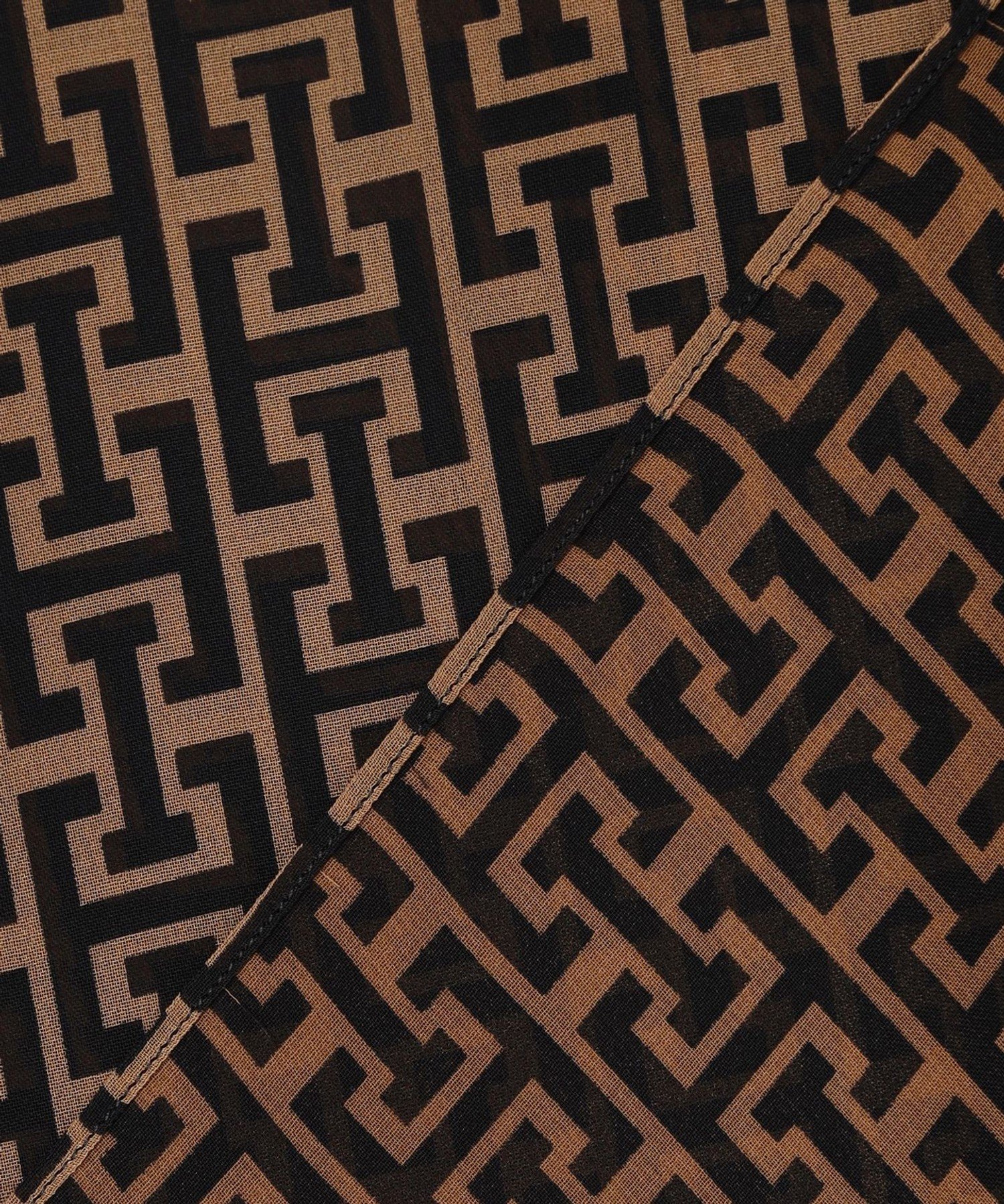 ICB｜【30th ANNIVERSARY】 モノグラムプリントシフォン バンドカラー