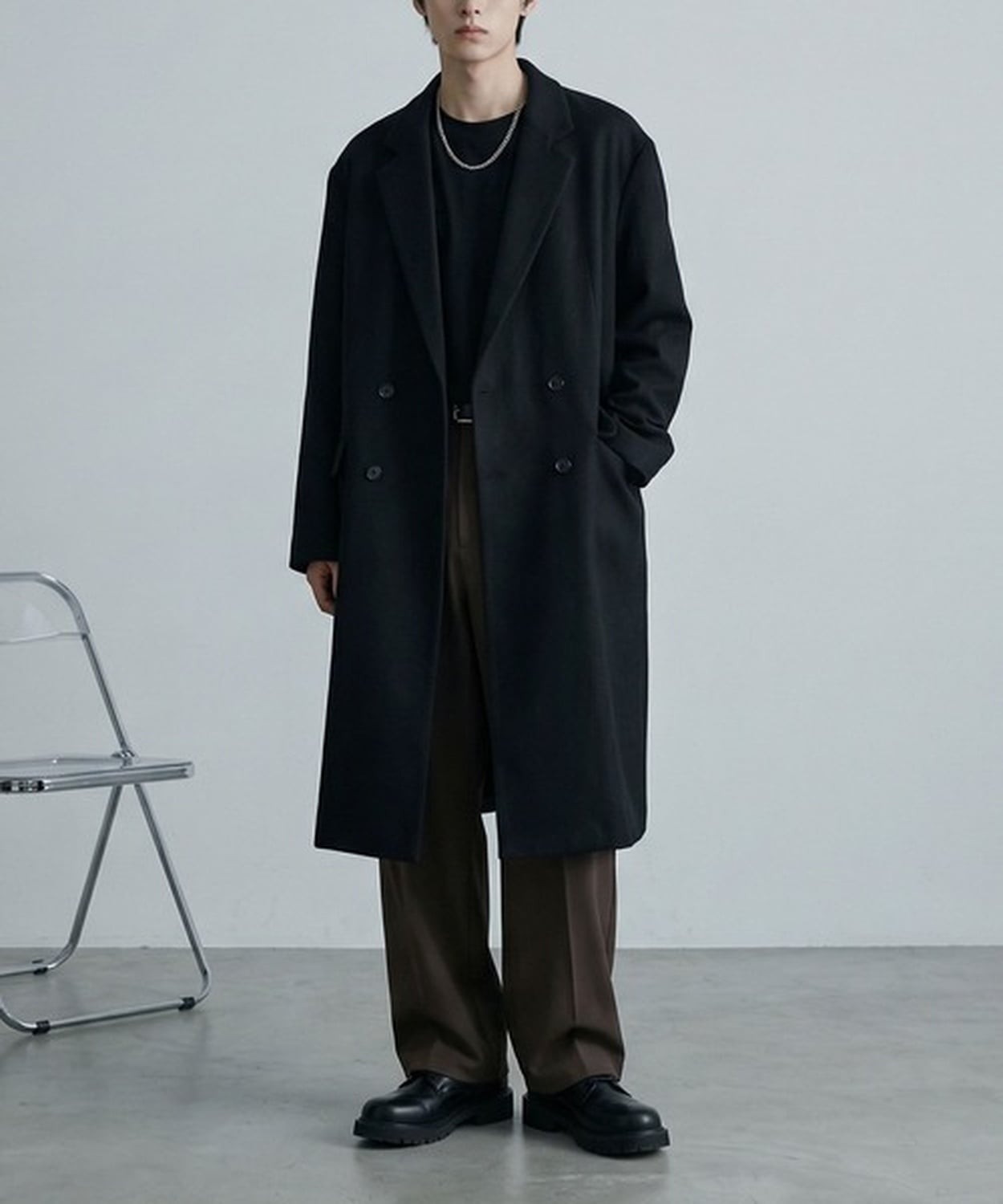 SITRY｜ブリティッシュチェック ダブルブレスト チェスターコート