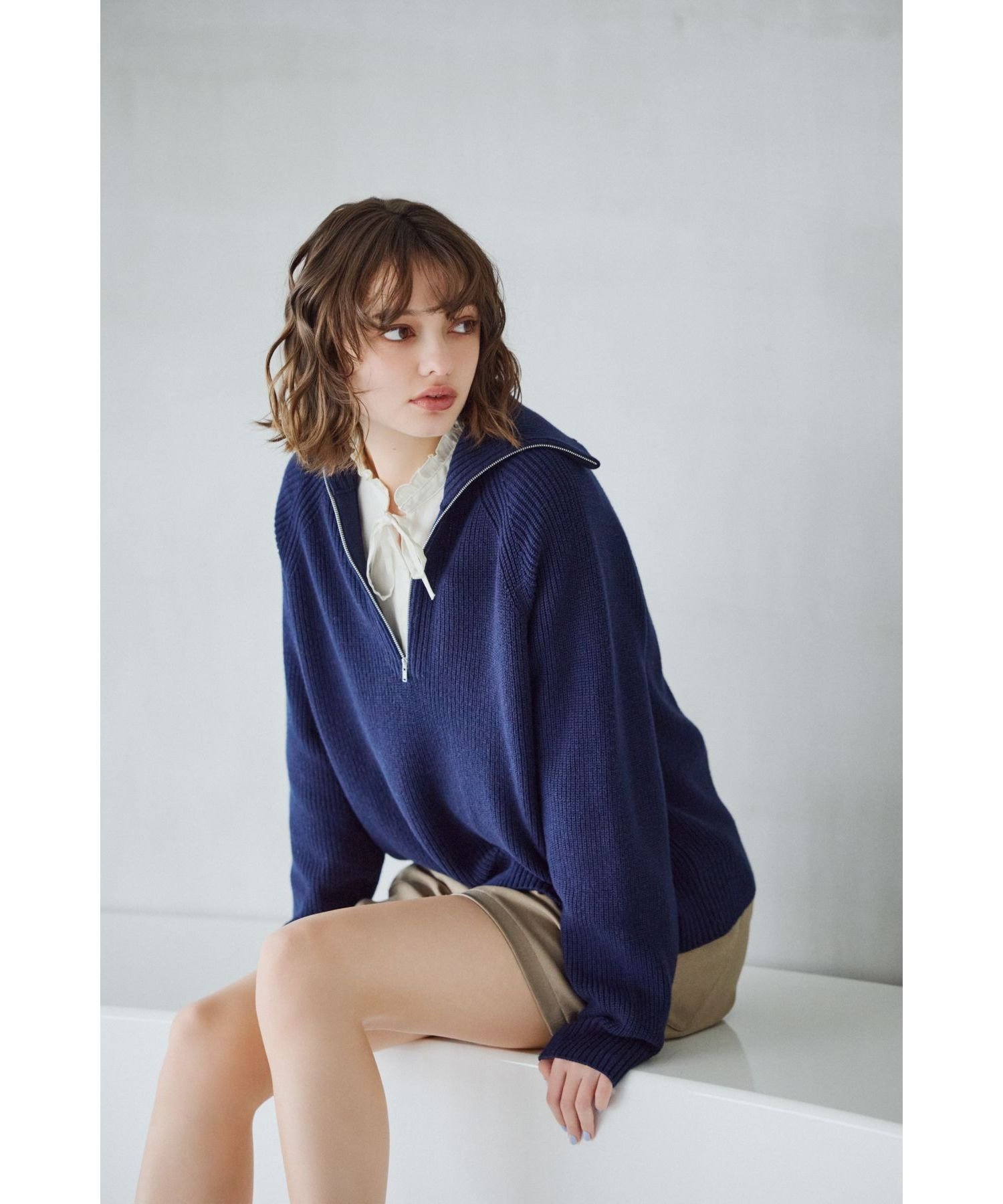 agnes b.｜ハーフジップ ニット プルオーバー | Rakuten Fashion(楽天