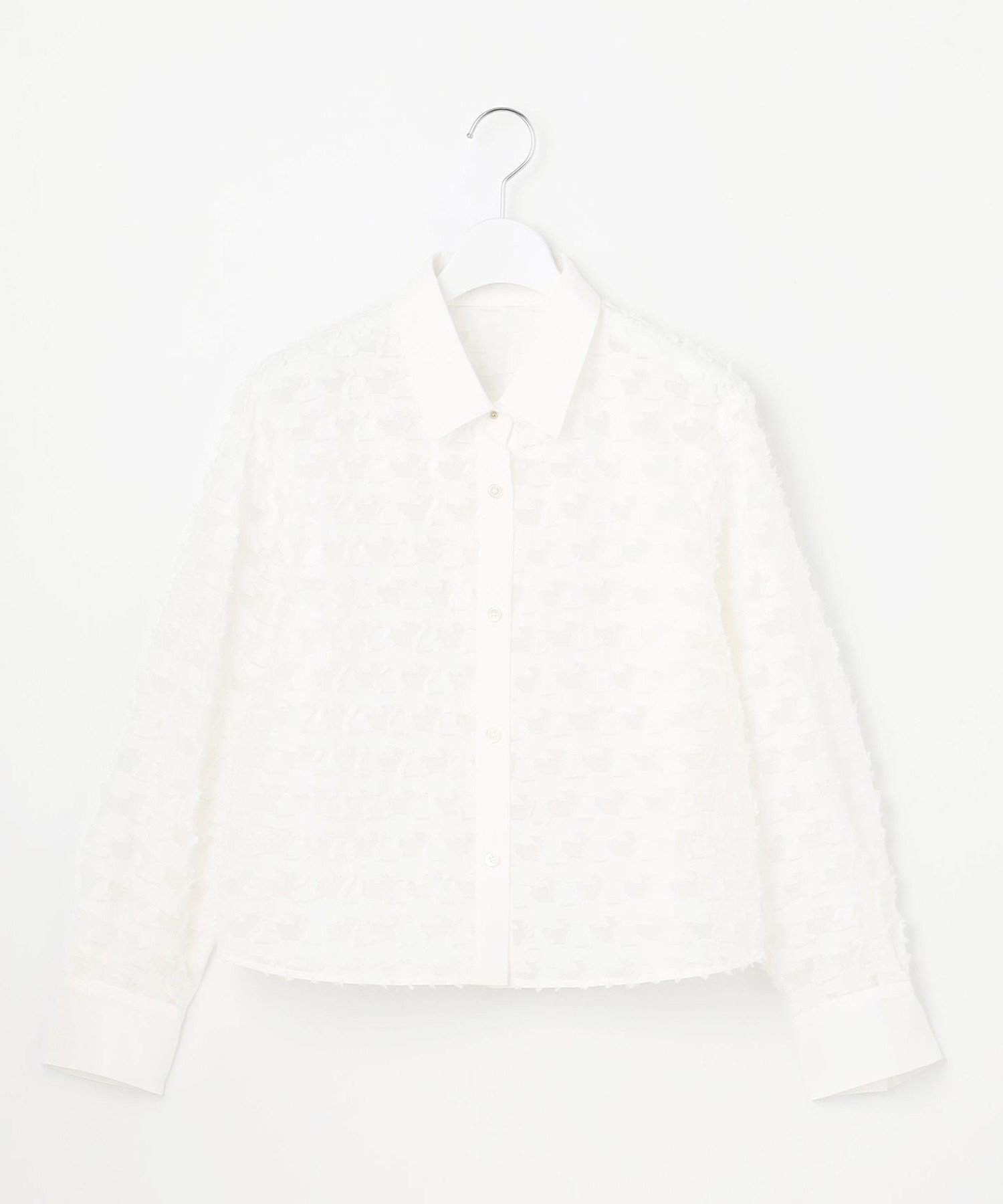 自由区｜シアージオメトリックジャカードクロップド丈 ブラウス