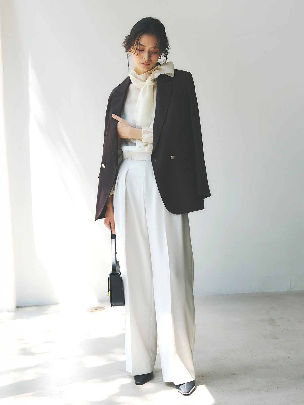 anuans｜ハイネックシアーボウタイブラウス | Rakuten Fashion(楽天