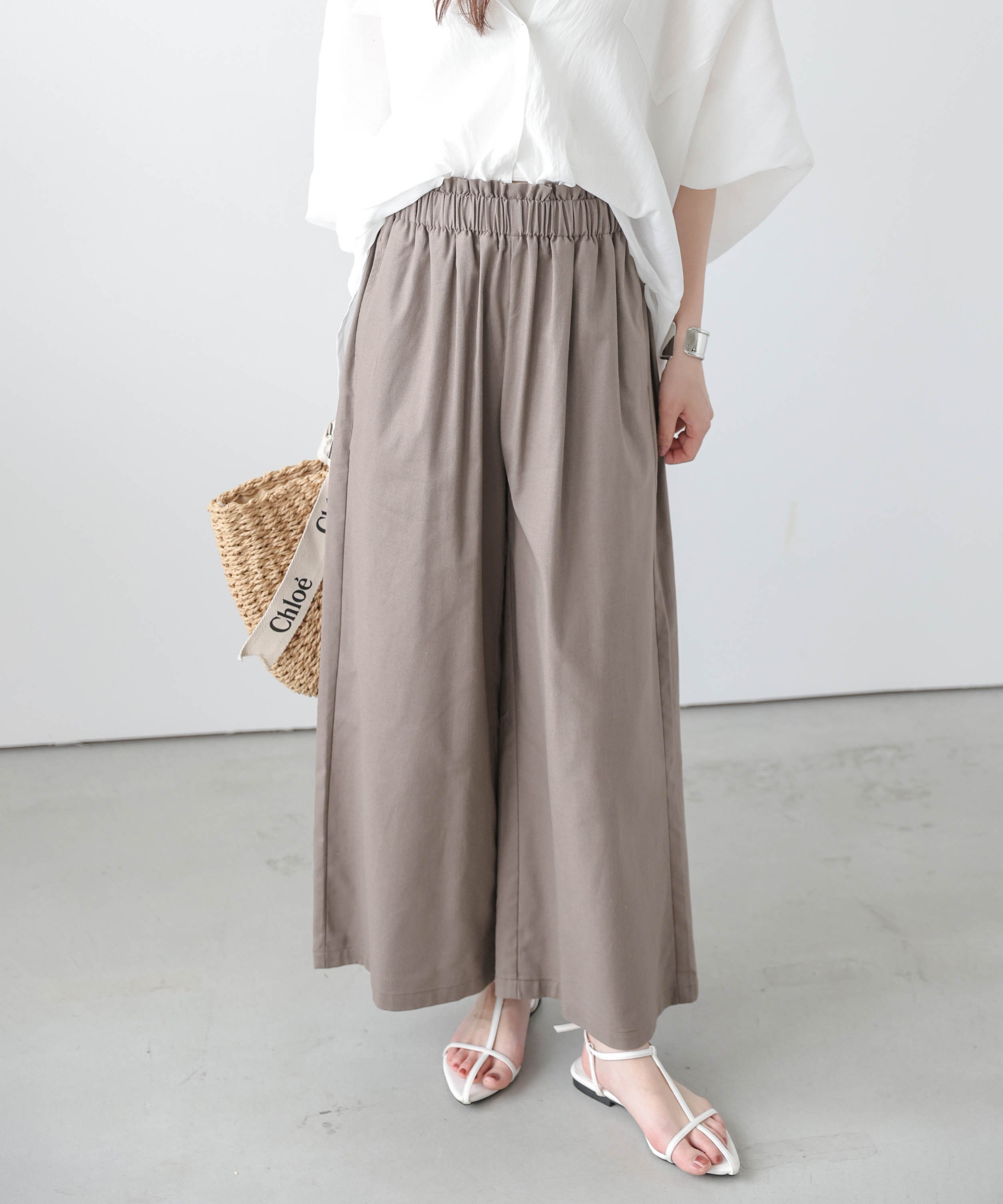 楽天市場】ハイウエスト（カラーブラウン）（パンツ｜ボトムス