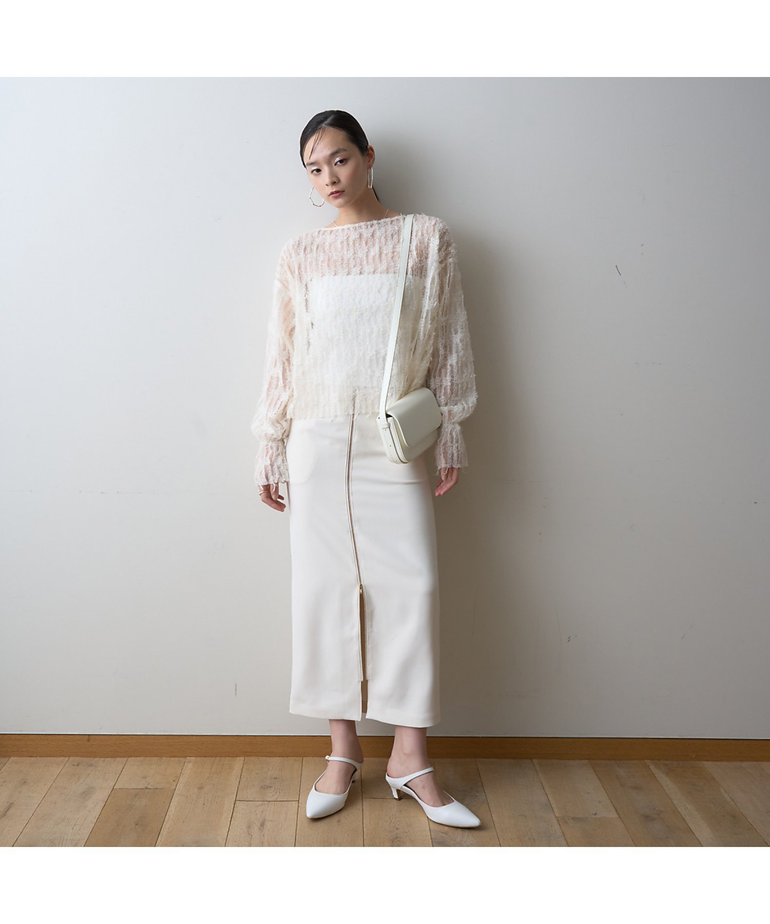 Rouge vif la cle｜【一部店舗限定】フェザーチュールブラウス