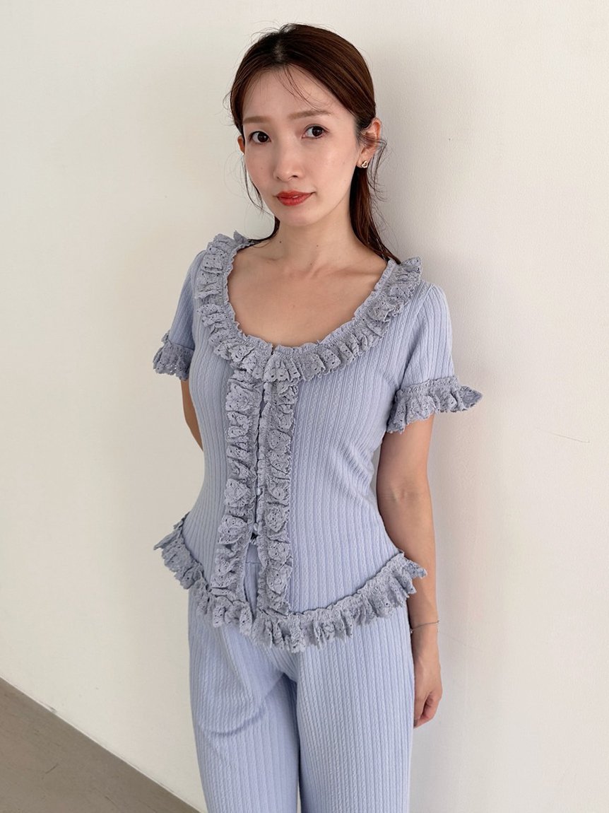 SNIDEL HOME｜フリルレースカットプルオーバー | Rakuten Fashion(楽天