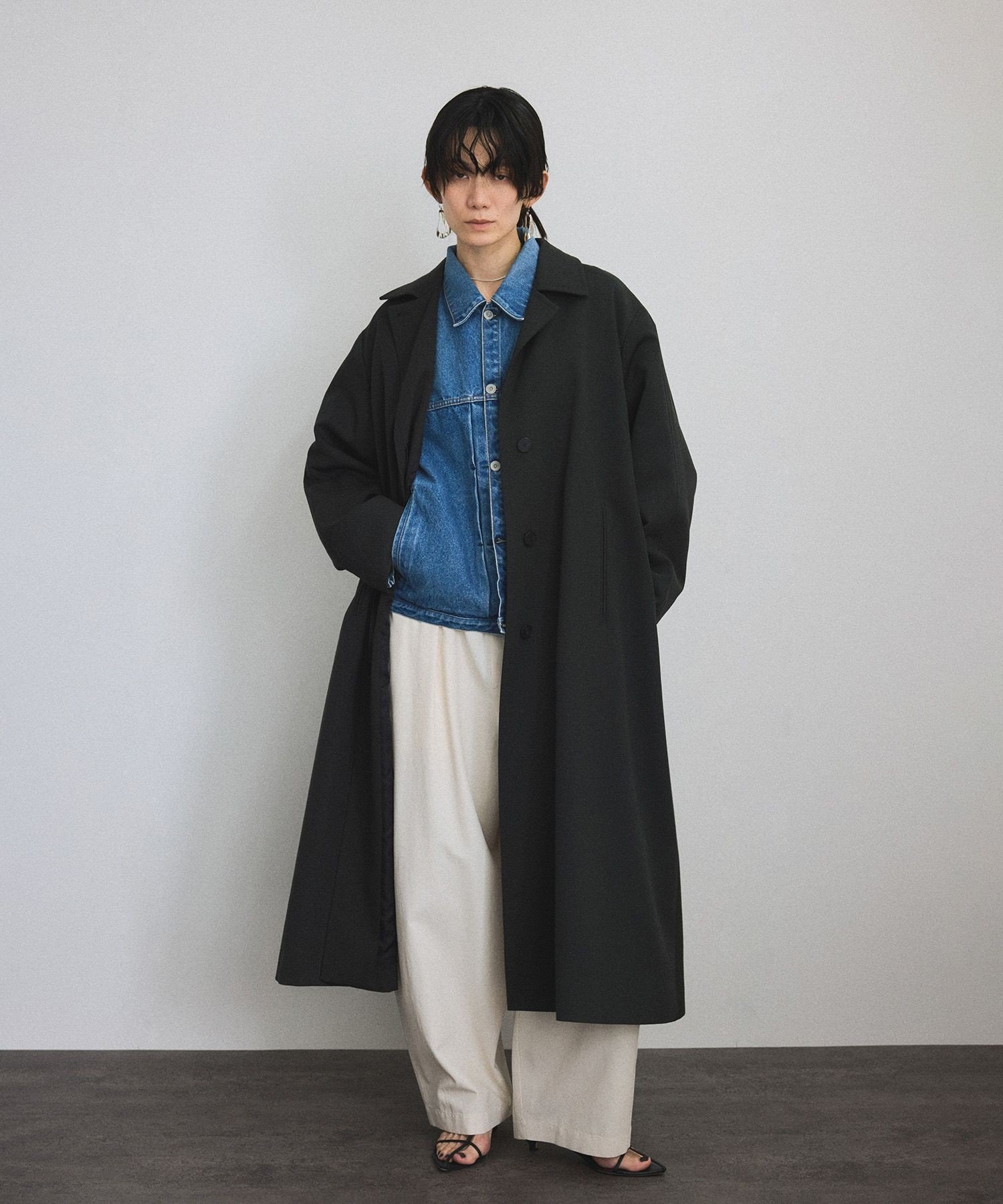 SALON adam et rope'｜VISTO WOOL GABAステンカラーコート/スタンド