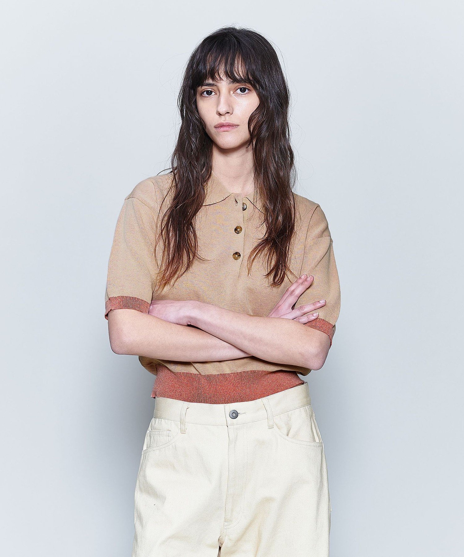 ＜6(ROKU)＞カラーポイント ポロニット UNITED ARROWS LTD. OUTLET｜<6(ROKU)>カラーポイント ポロニット