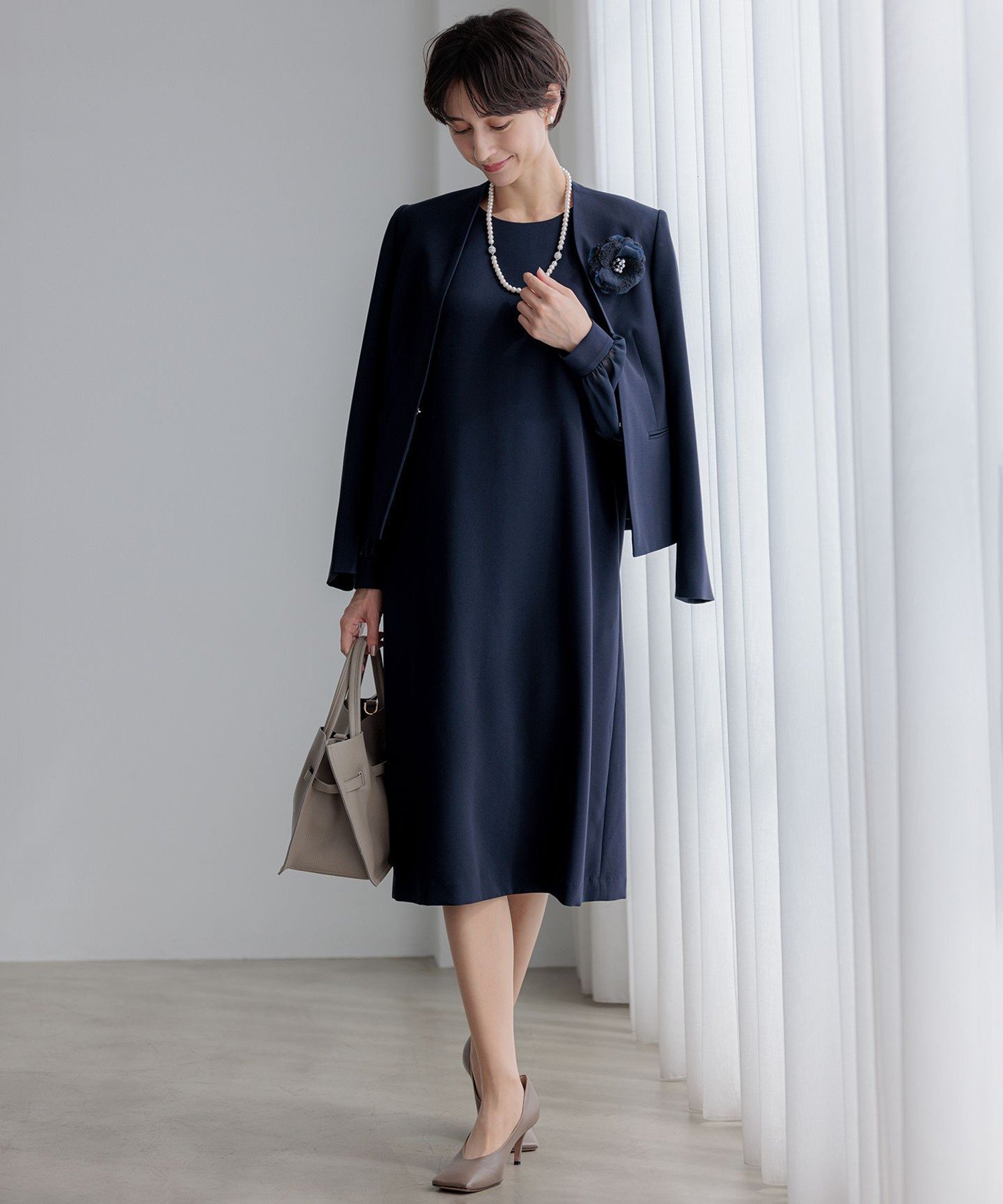 23区｜【セットアップ対応/洗える】トリアセダブルジョーゼット ノー