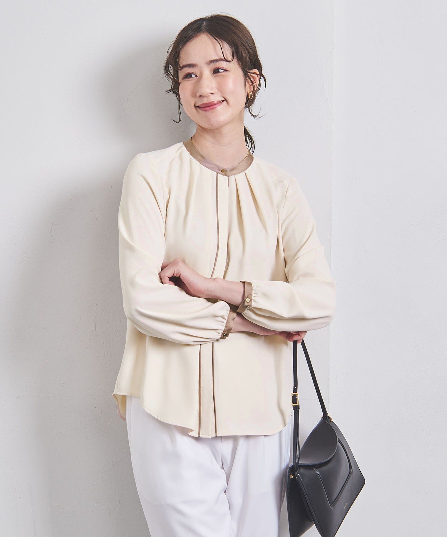 UNITED ARROWS｜バイカラー パイピング ブラウス | Rakuten Fashion