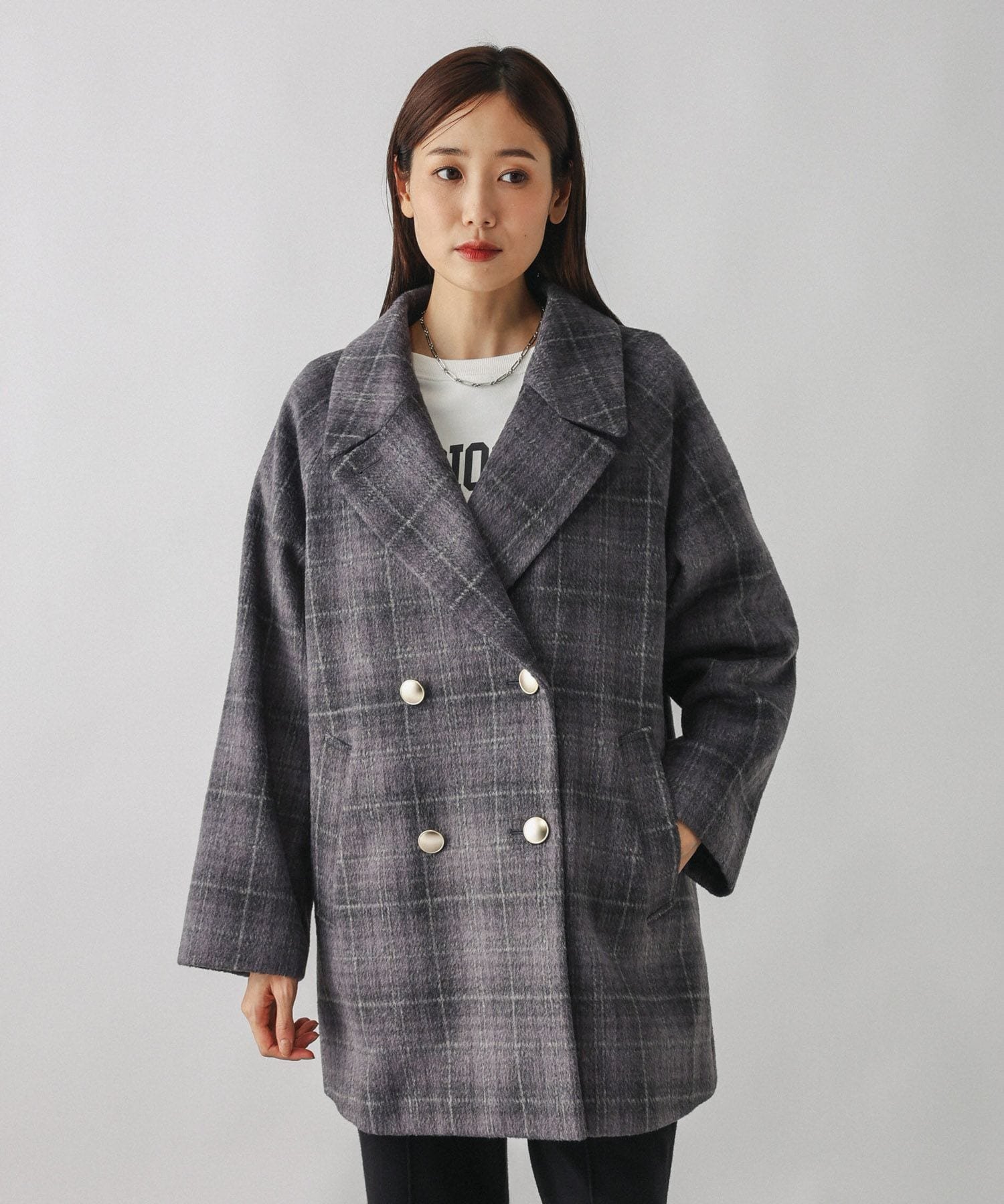 GLOBAL WORK｜軽やかストレッチ襟2WAYミドルコート/499658 | Rakuten