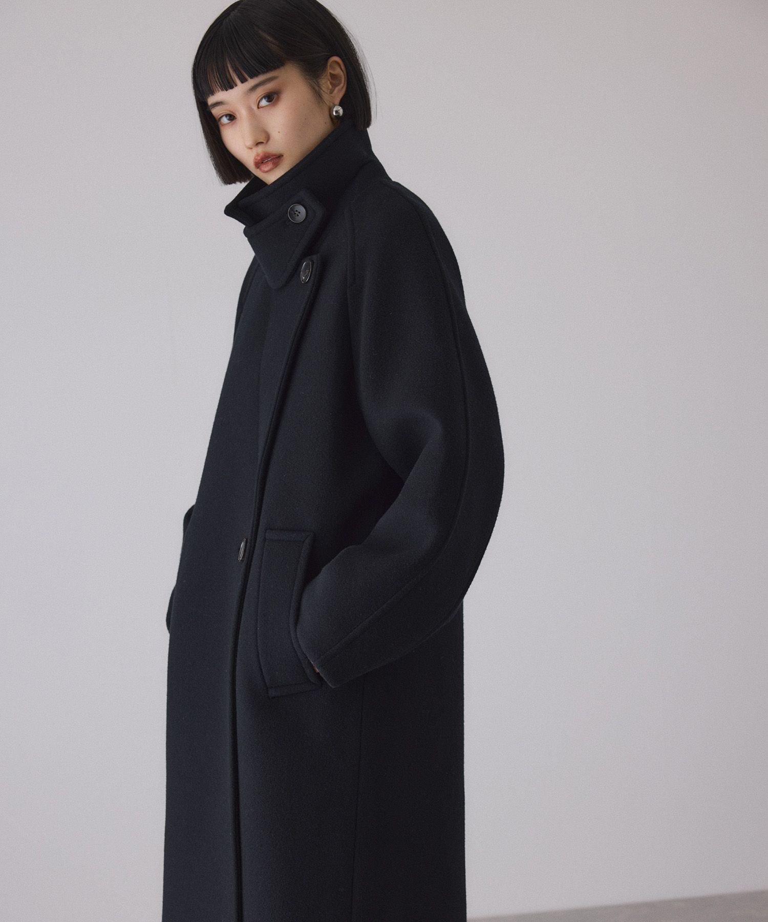 ADAM ET ROPE'｜ウールボンディングラグランロングコート | Rakuten