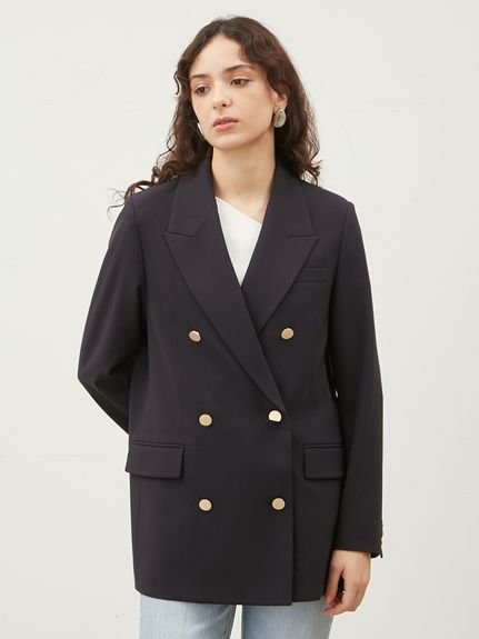 Mila Owen｜金釦ダブルブレストロングブレザー | Rakuten Fashion(楽天