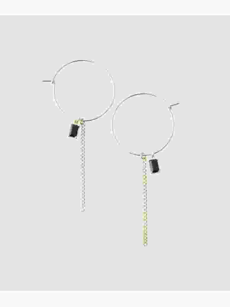 COCOSHNIK｜K10カラーストーン(オニキス)フープピアス | Rakuten