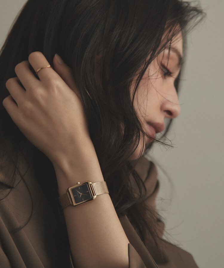 COCOSHNIK｜RGスクエアメッシュベルト ウォッチ(ブラック) | Rakuten