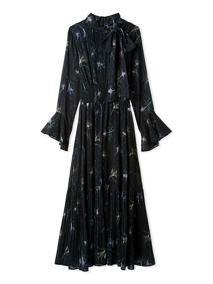 FRAY I.D｜ボウタイプリーツプリントワンピース | Rakuten Fashion