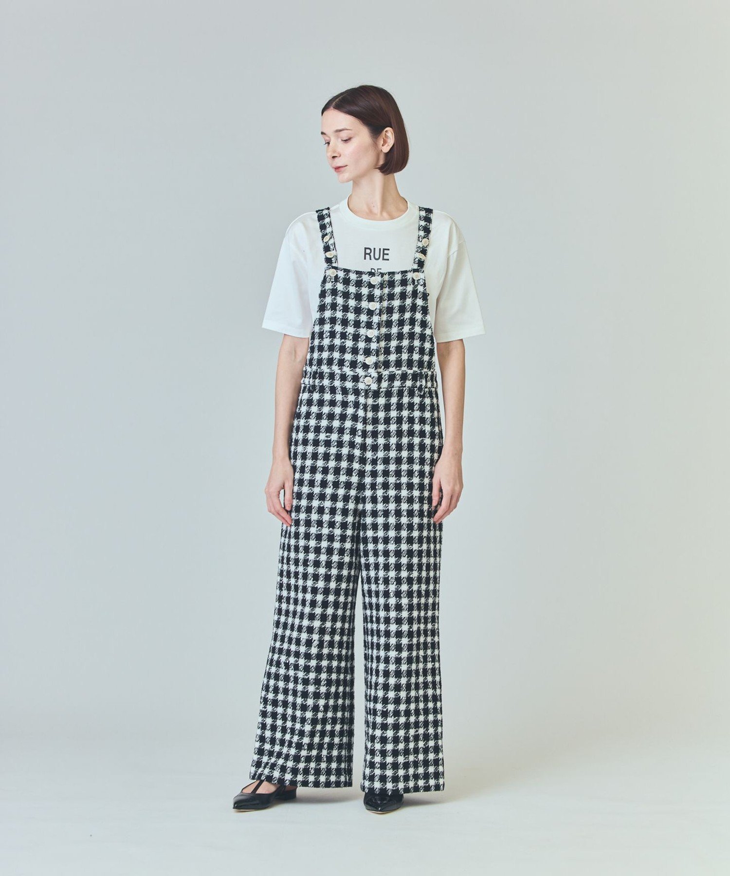 GRACE CONTINENTAL｜チェックツイードサロペット | Rakuten Fashion