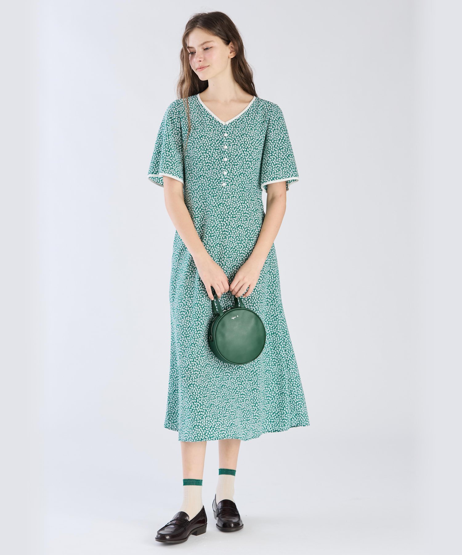 agnes b.｜フラワープリント 半袖 ワンピース | Rakuten Fashion(楽天