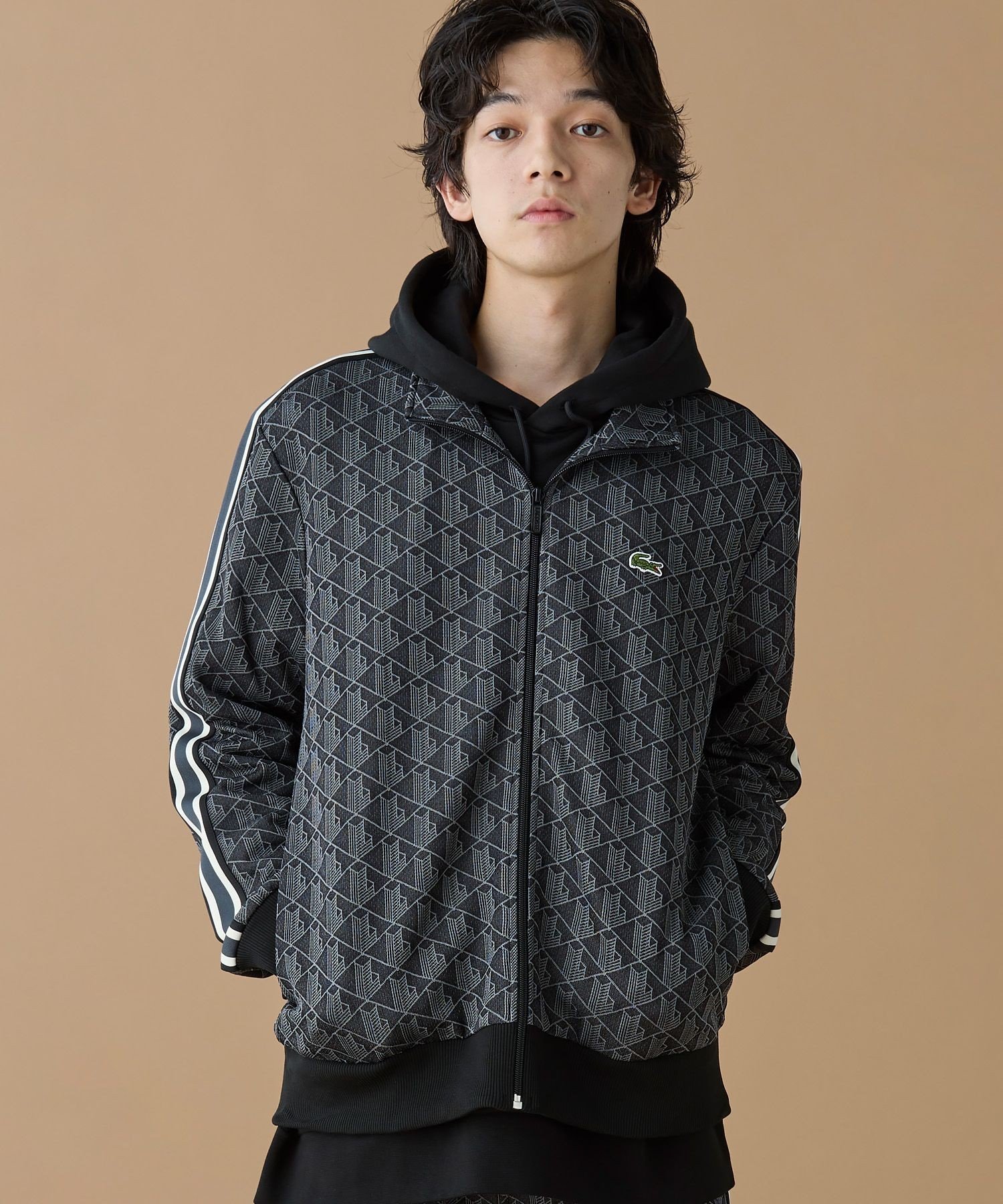 LACOSTE｜モノグラムジャカードトラックジャケット 【セットアップ対応